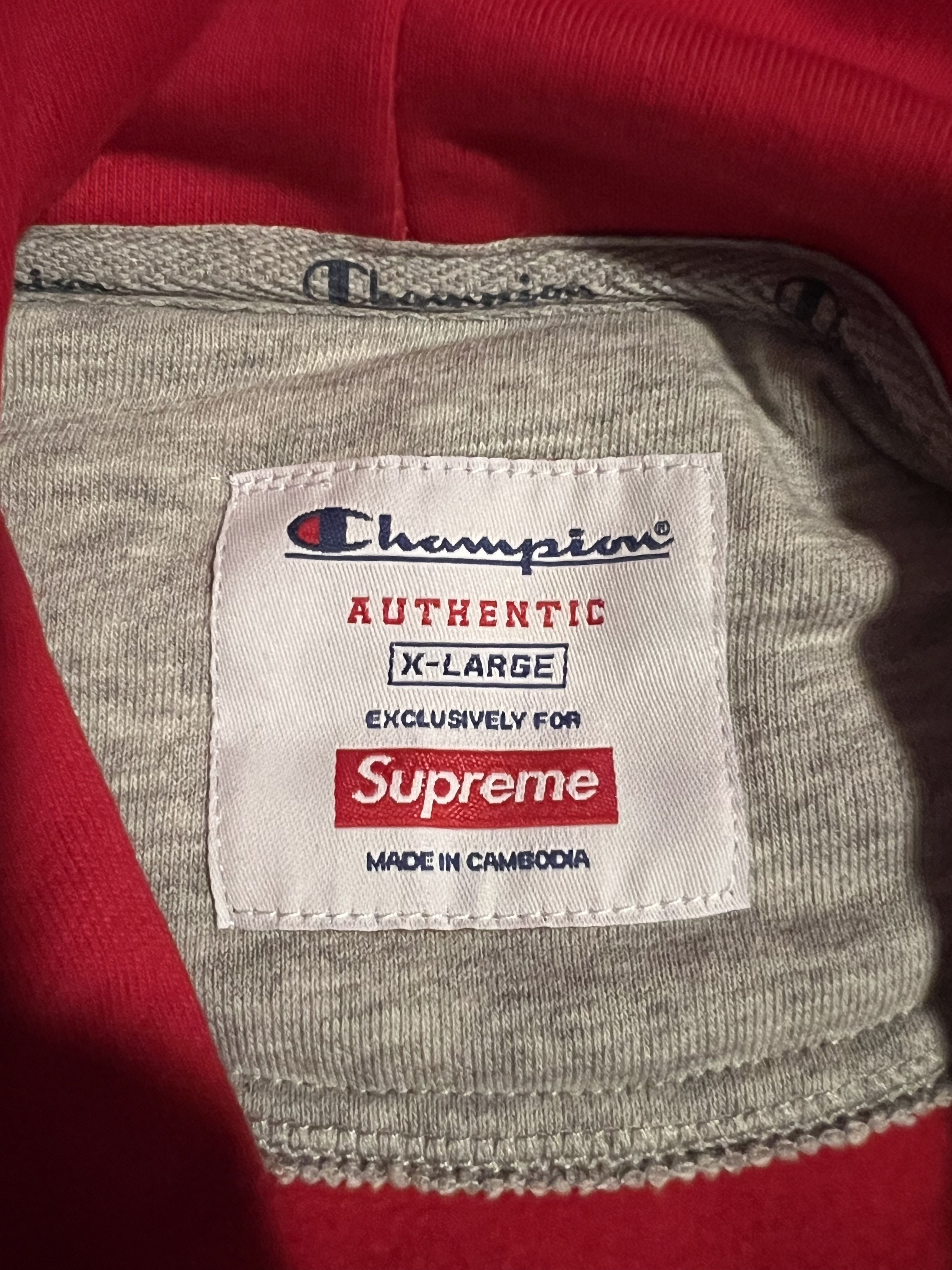 Supreme Supreme Champion Label Hooded Sweatshirt Red Extra Large Size US XL / EU 56 / 4 - 4 Thumbnail