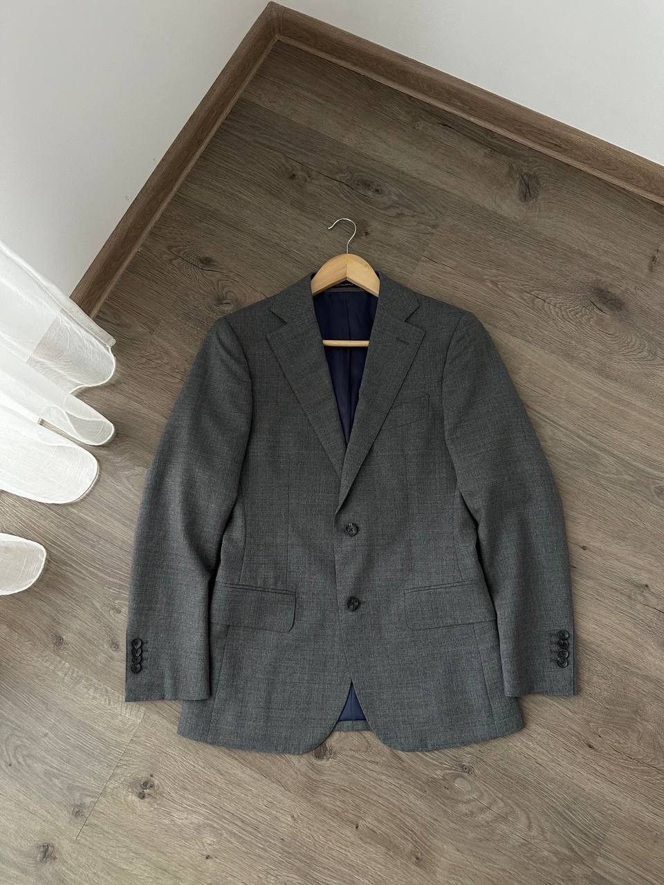 Suitsupply × Vintage Vintage Suitsupply Brescia Spalla Ferrara Gray Mens 42 Suit Size 42S - 13 Thumbnail