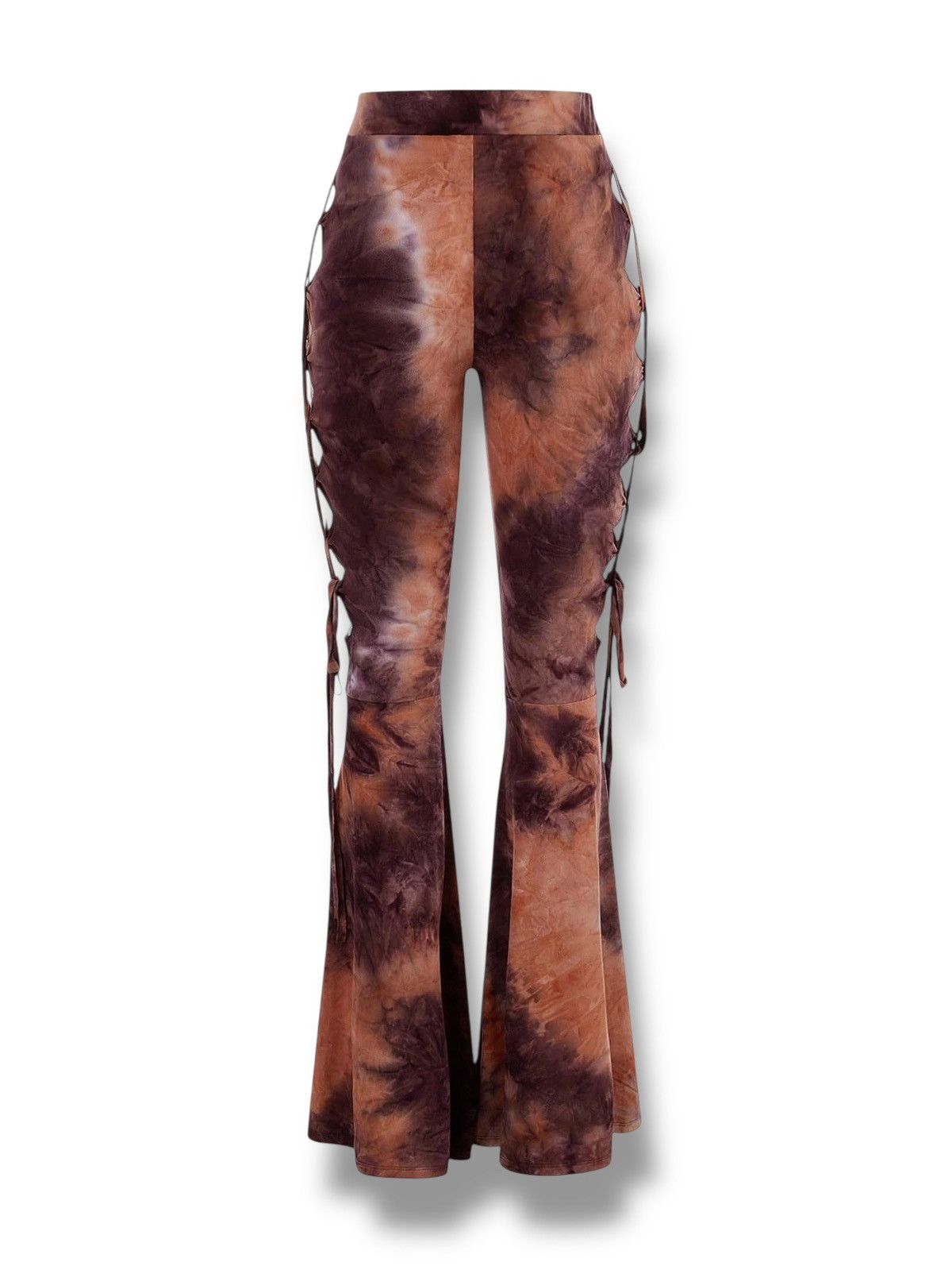 Japanese Brand × Vintage ROMWE Tie Dye Cut Out Side Flare Pants (125) Size 29" - 1 Thumbnail