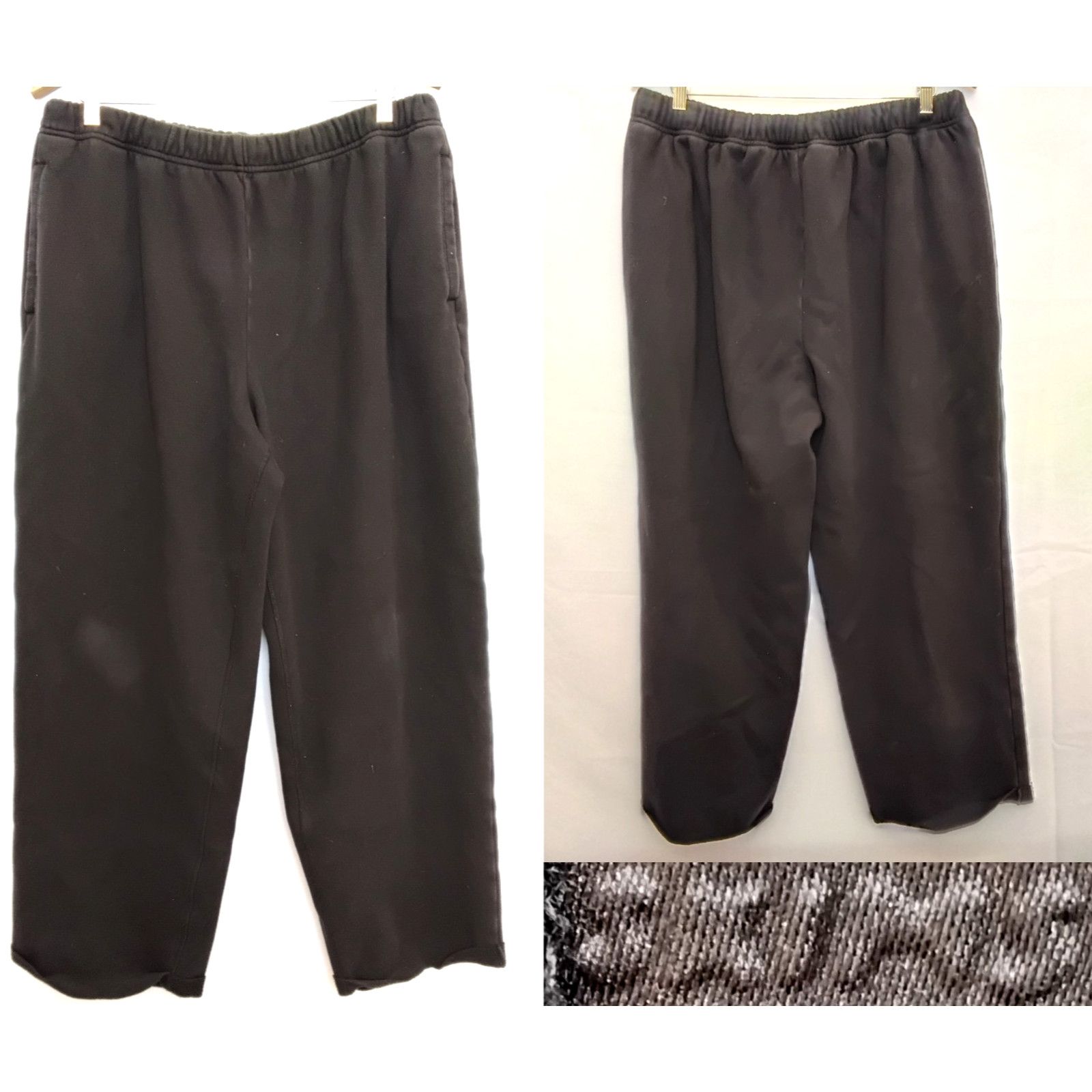 SKIMS Skims Sweatpants Oversize Wide Leg Women's XL Black Cotton Size 36" / US 14 / IT 50 - 1 Thumbnail