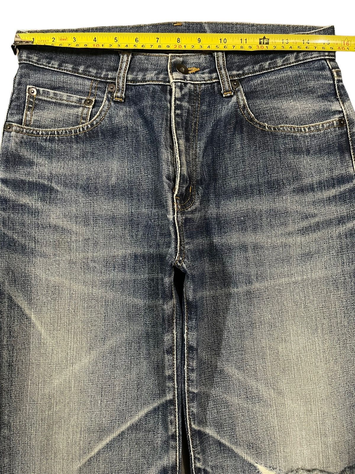 Uniqlo Vintage Japanese Uniqlo Blue Wash Style Distress Jeans Size US 30 / EU 46 - 9 Thumbnail
