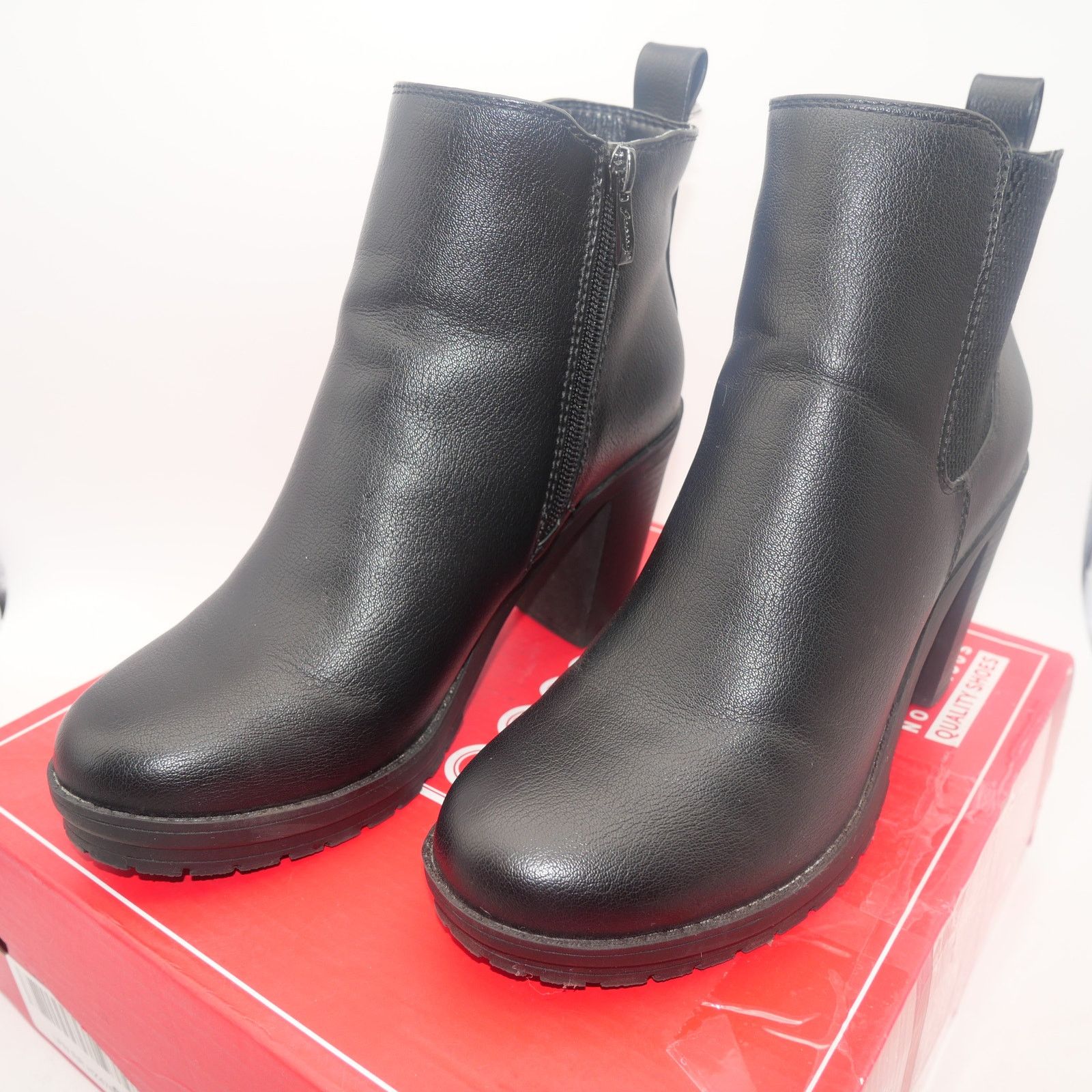 Other NEW Jeossy Black Ankle Booties Platform Chunky Heel Boots Size US 7 / IT 37 - 1 Thumbnail