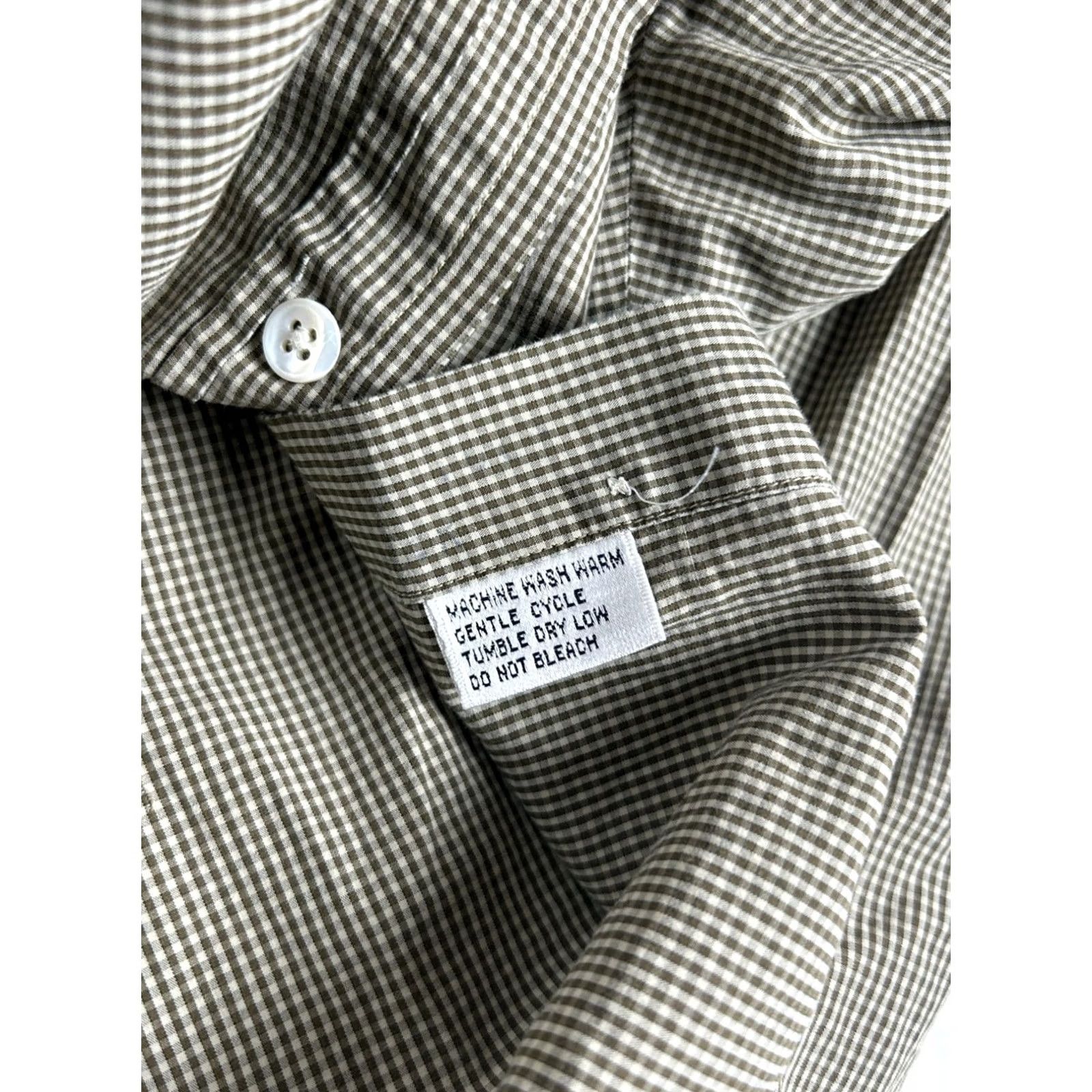 Faconnable Faconnable Shirt Mens Large Brown White Gingham Cotton Button-Up Long Sleeves Size US L / EU 52-54 / 3 - 5 Thumbnail