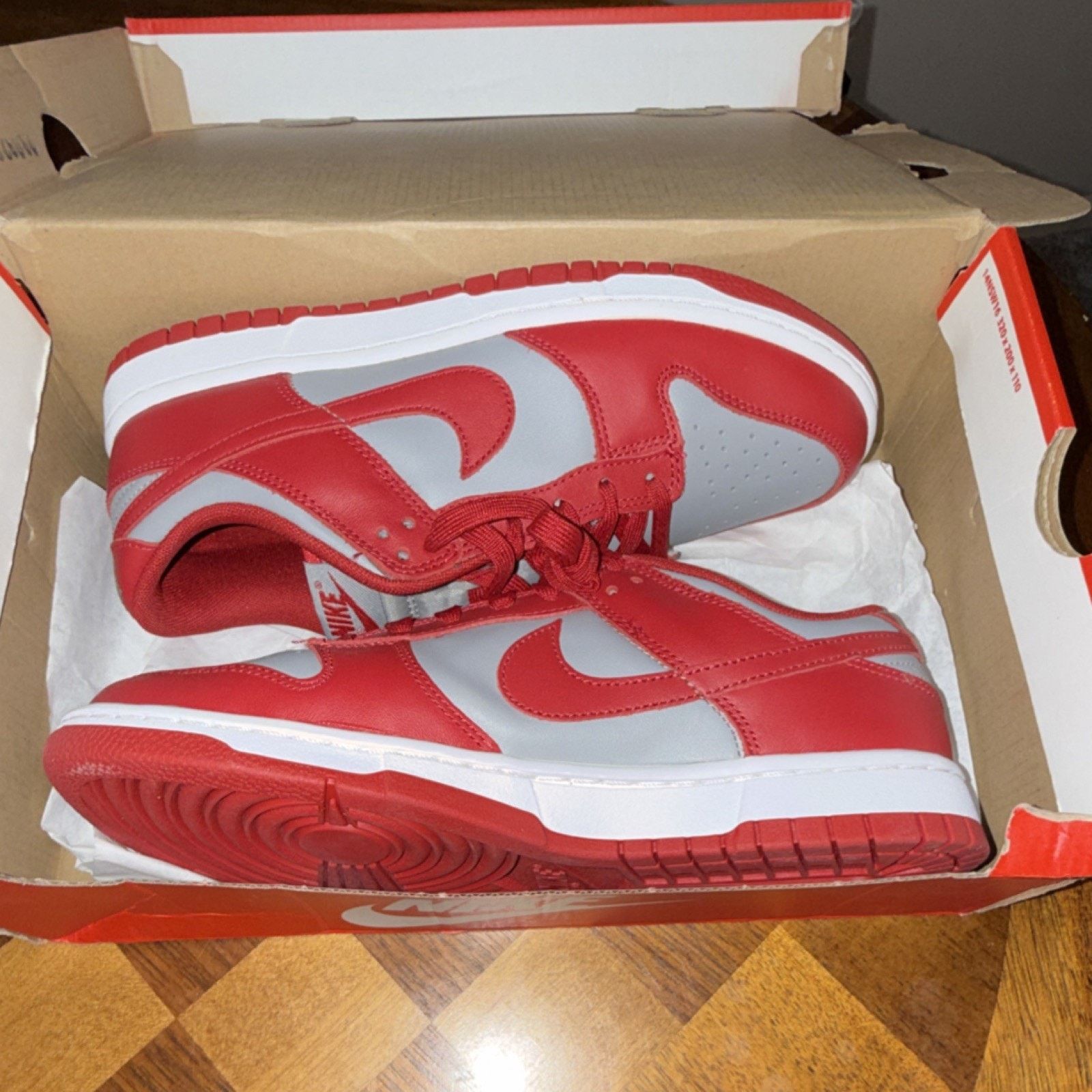 Nike Nike Dunk Low UNLV 2021 Medium Grey Varsity Red SIZE 7.5M Size US 7.5 / EU 40-41 - 10 Thumbnail