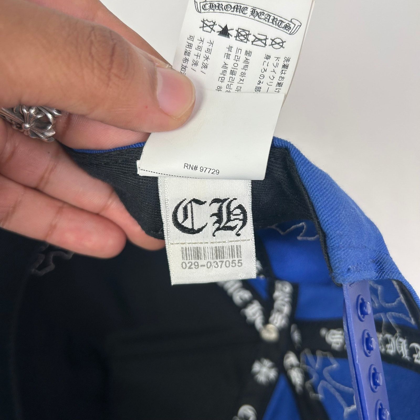 Chrome Hearts Chrome Hearts Blue Cross Patch CH Baseball Hat Size ONE SIZE - 8 Thumbnail