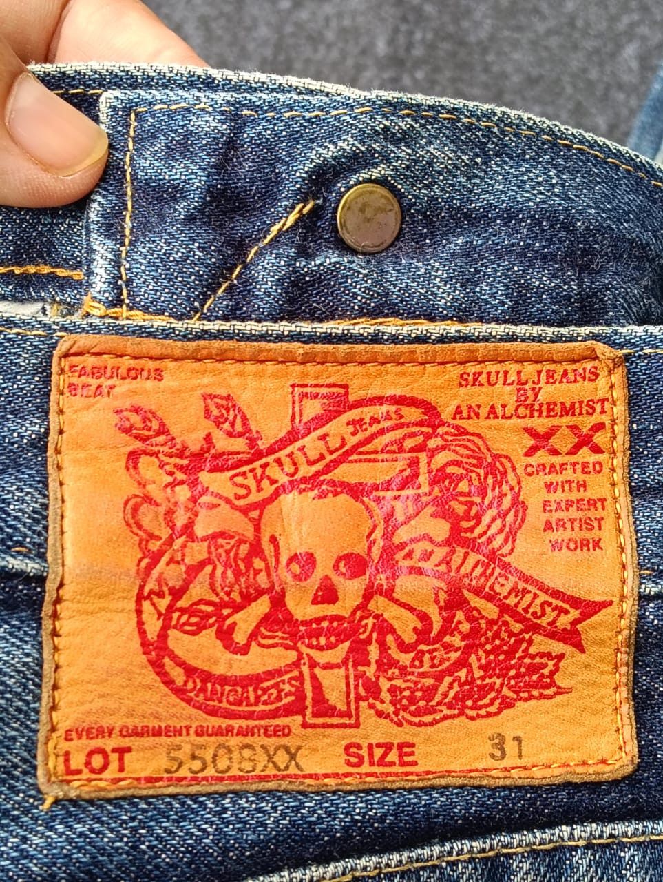 Skull Jeans by an Alchemist VINTAGE Skull Jeans By An Alchemist 550BXX Distressed Flare. Size US 30 / EU 46 - 11 Thumbnail