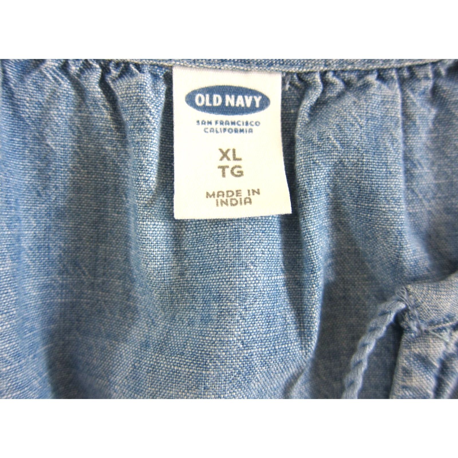 Old Navy Old Navy Embroidered Chambray Long Sleeve Smock Tunic Dress XL Blue 100% Cotton Size XL / US 12-14 / IT 48-50 - 3 Thumbnail