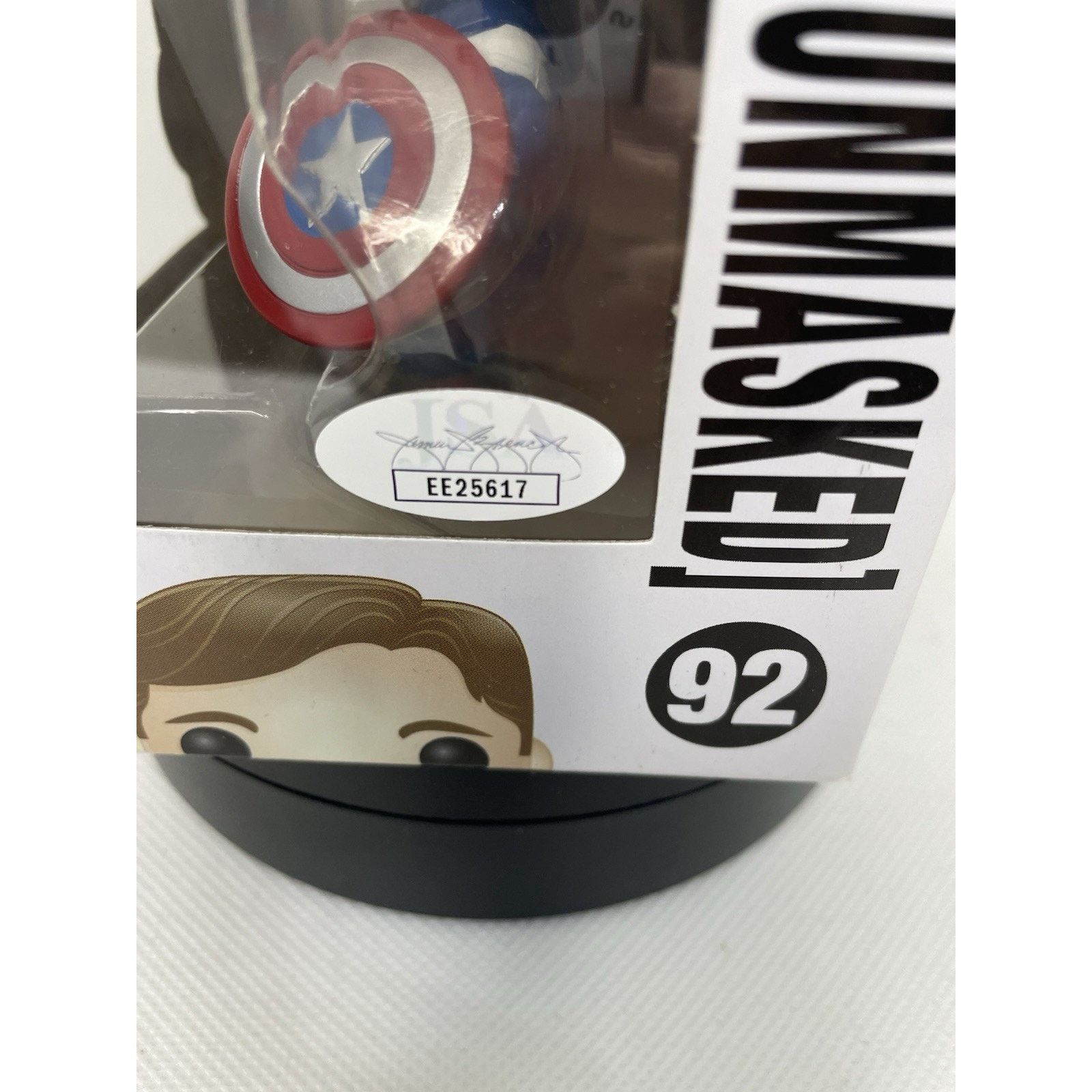 Marvel Comics Funko Pop Captain America Unmasked 93 Signed By Chris Evans Size ONE SIZE - 12 Thumbnail