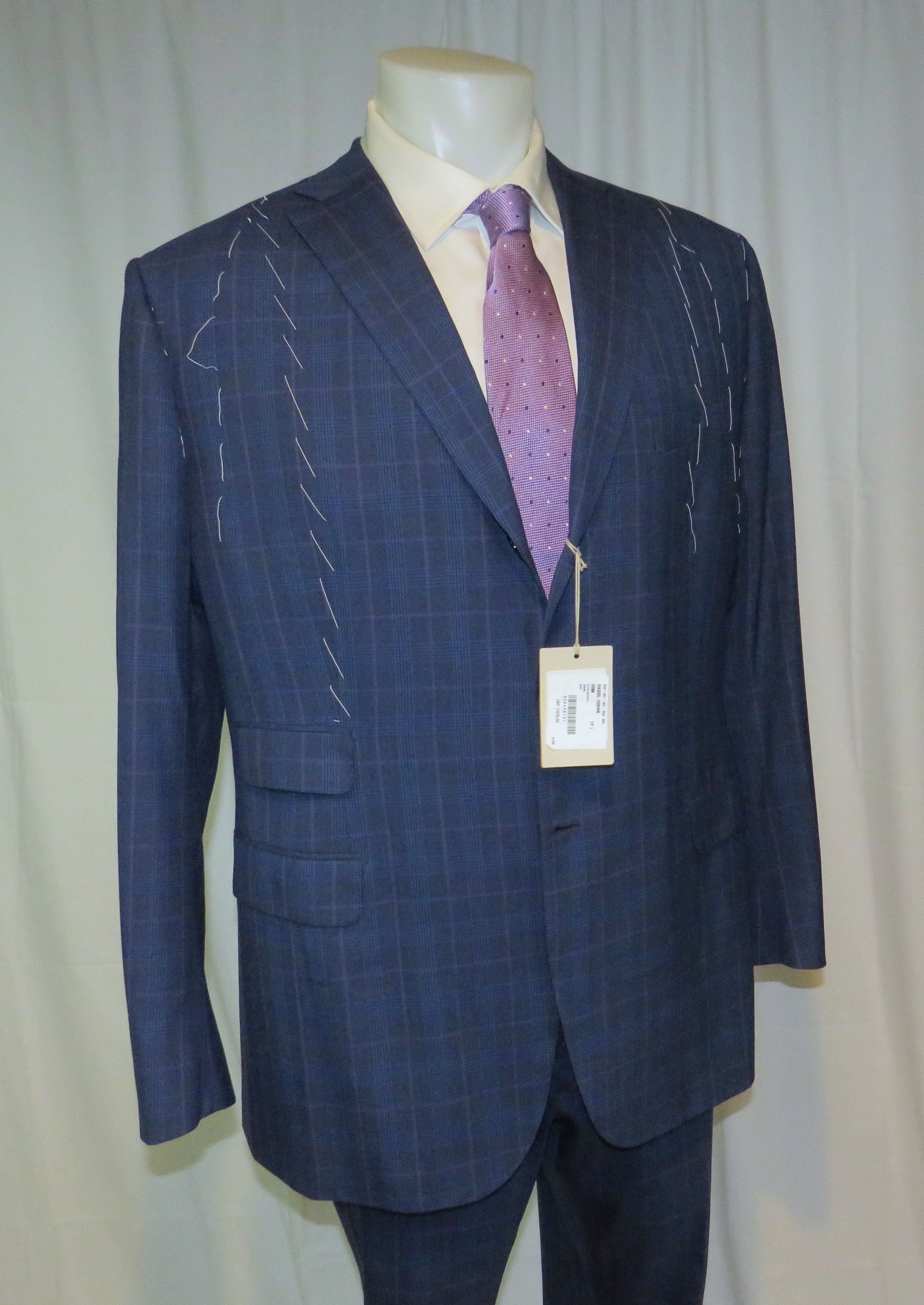 Brioni Brunico Blue Plaid Three Button Suit 44L NWT $11,675 Size 44L - 8 Thumbnail