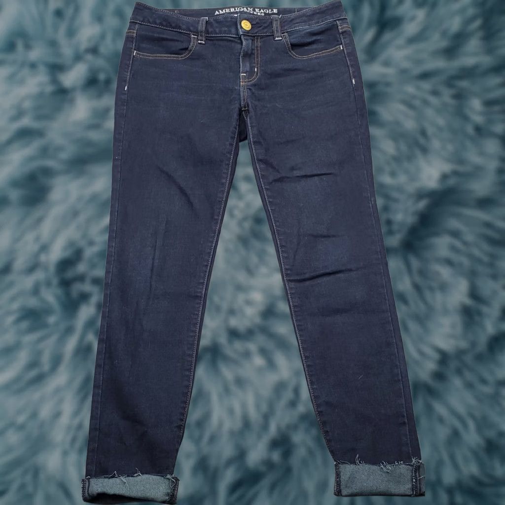 American Eagle Outfitters American Eagle Outfitters Jegging Jeans Women 4 Blue Denim Cotton Stretch Cuffed Jeans 4 Women Blue Denim Cotton Stretch Cuffed Size 27" / US 4 / IT 40 - 1 Thumbnail