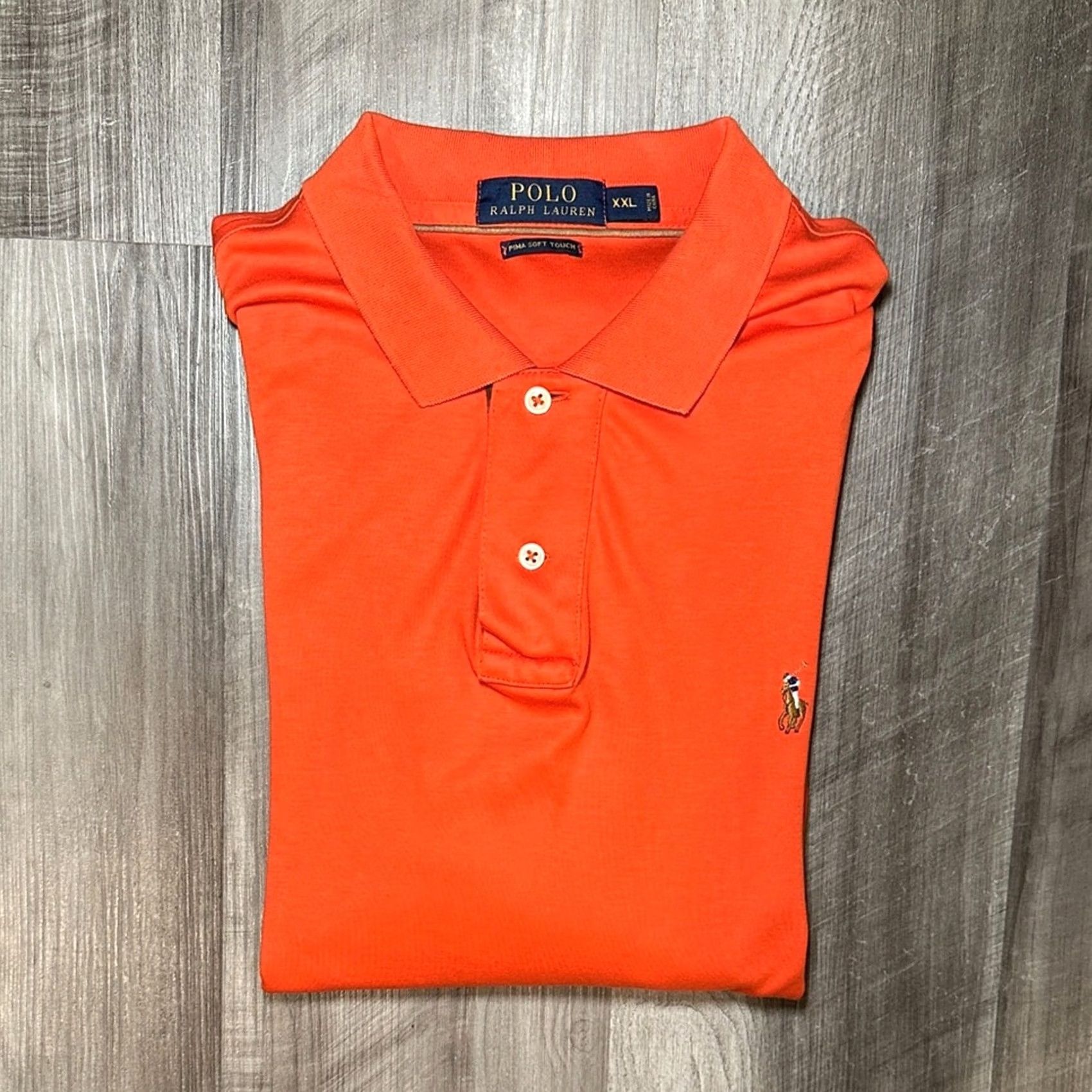 Polo Ralph Lauren Polo Ralph Lauren Orange Pima Soft Touch Long Sleeve Polo - 2XL Men Shirt Long Sleeve Orange Polo Ralph Lauren 2XL Mens Size US XXL / EU 58 / 5 - 2 Thumbnail