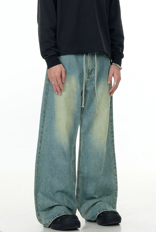 Japanese Brand × Jean Vintage cleanfit drawstring straight loose distressed jeans Size US 32 / EU 48 - 4 Thumbnail