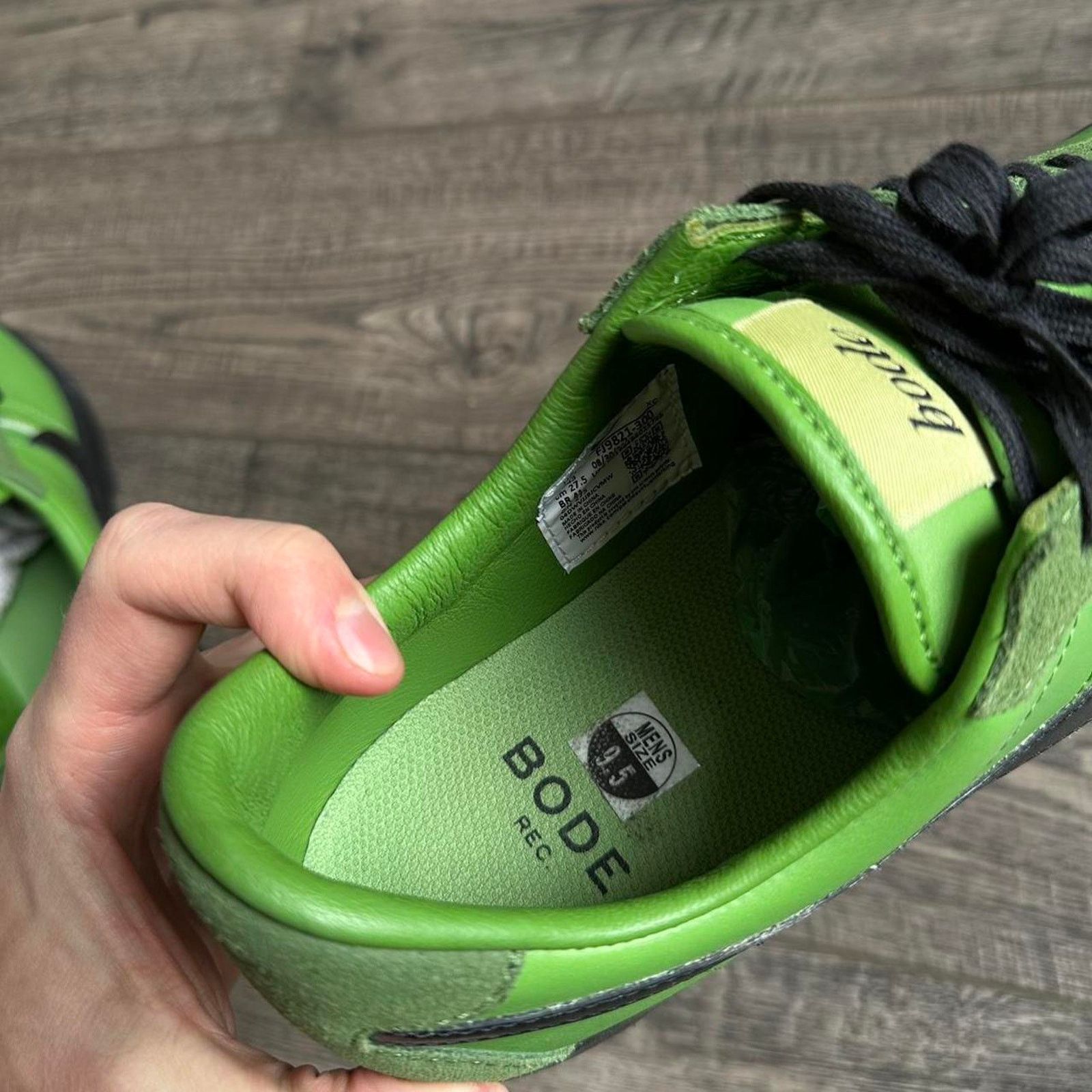 Bode × Nike Rare Green Black Nike Bode Leather Rubber Sneaker Shoe Size US 9.5 / EU 42-43 - 7 Thumbnail