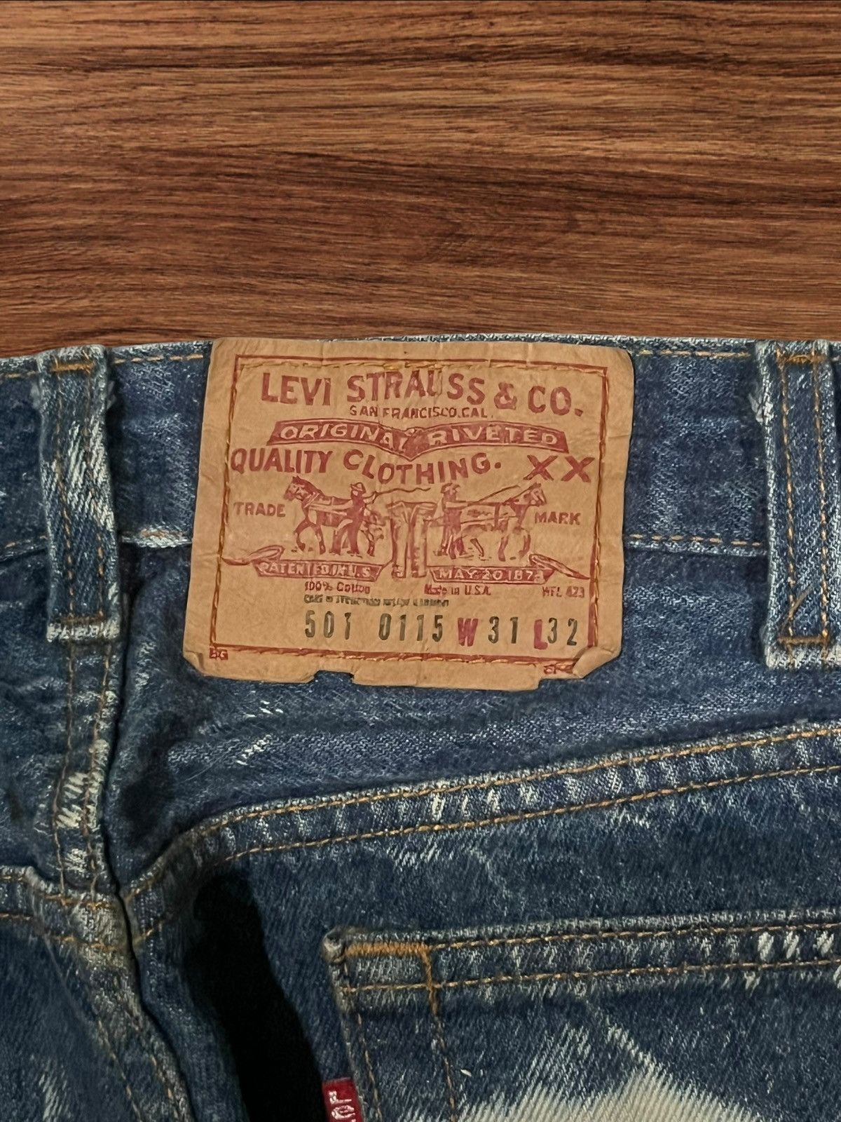Levi's × Vintage Vintage 80s Levi’s 501 Grafitti Artistry Custom Made Jeans Size US 31 - 11 Thumbnail