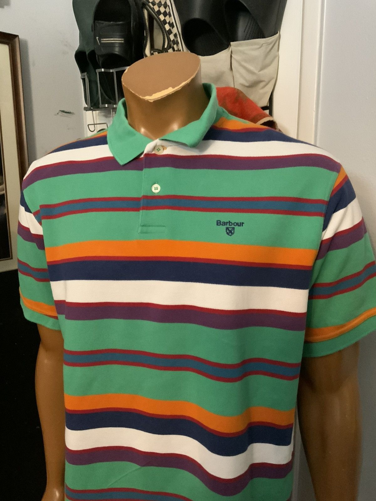 Barbour Barbour Striped Multicolored Rugby Embroidered Polo Shirt Size US XXL / EU 58 / 5 - 8 Thumbnail
