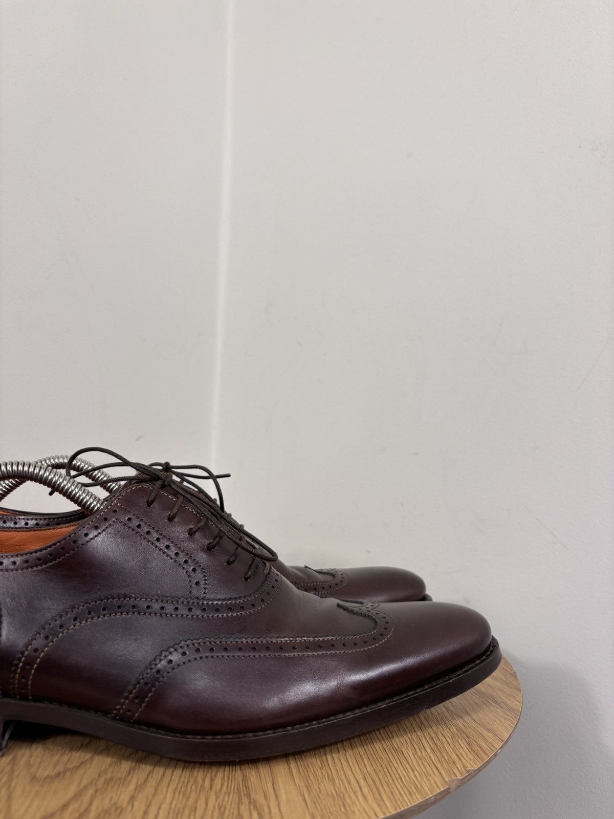 Santoni Santoni Men’s Burgundy Brown Leather Oxford Dress Shoes Size US 9 / EU 42 - 4 Thumbnail