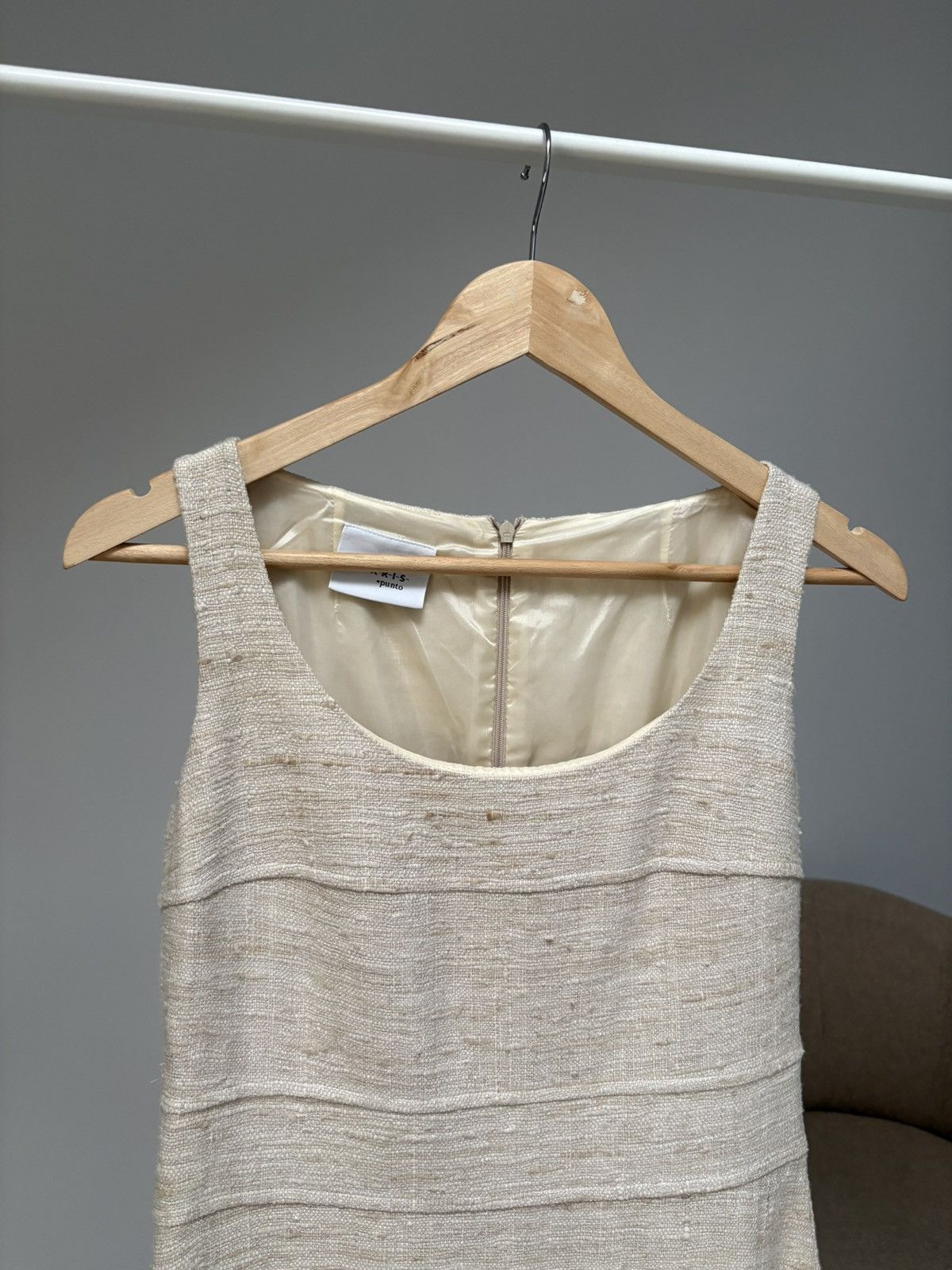Akris Akris Punto 100% Silk Raw Silk Dress Beige Sleeveless US 4 Size S / US 4 / IT 40 - 11 Thumbnail
