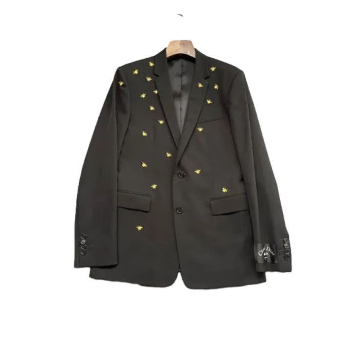 Dior Dior Black Suit with Bee Emblems 0079-2507 Size L / US 10 / IT 46 - 1 Thumbnail
