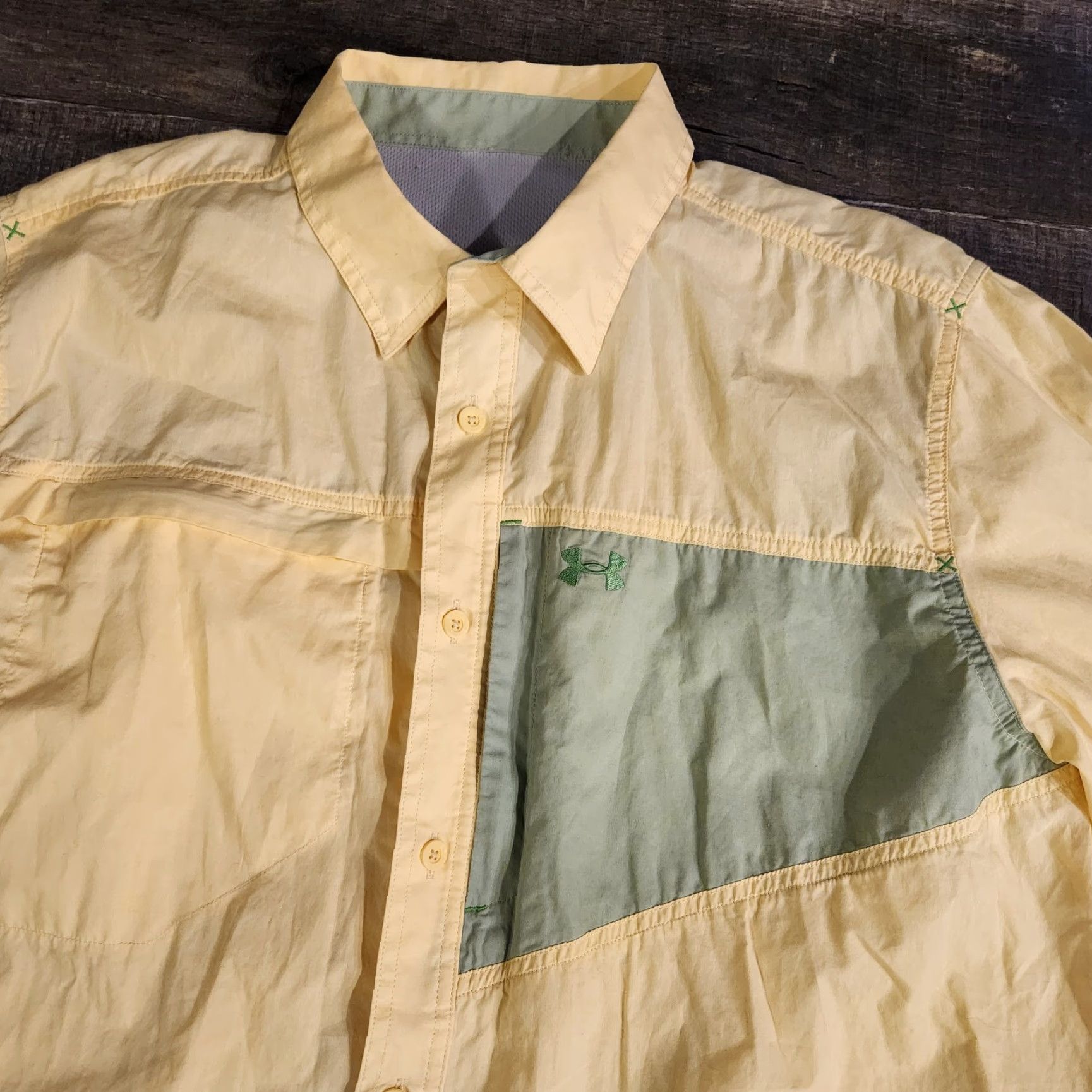 Under Armour Under Armour Button-Up Shirt Mens XL Yellow Vented Outdoor Camping Outdoors Shirt Size US XL / EU 56 / 4 - 2 Thumbnail