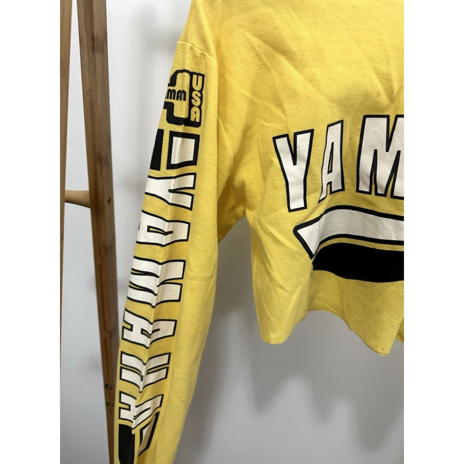 Yamaha VTG 80s Yamaha Hallman USA Motocross Cropped Jersey M Women Yellow Shirt Size M / US 6-8 / IT 42-44 - 3 Thumbnail