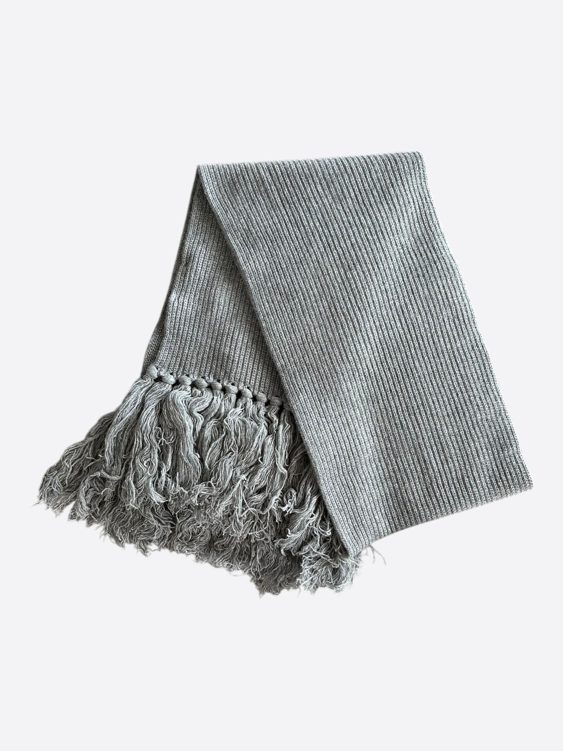 Amiri Amiri Grey & Black Wool Knit MA Logo Scarf Size ONE SIZE - 2 Thumbnail