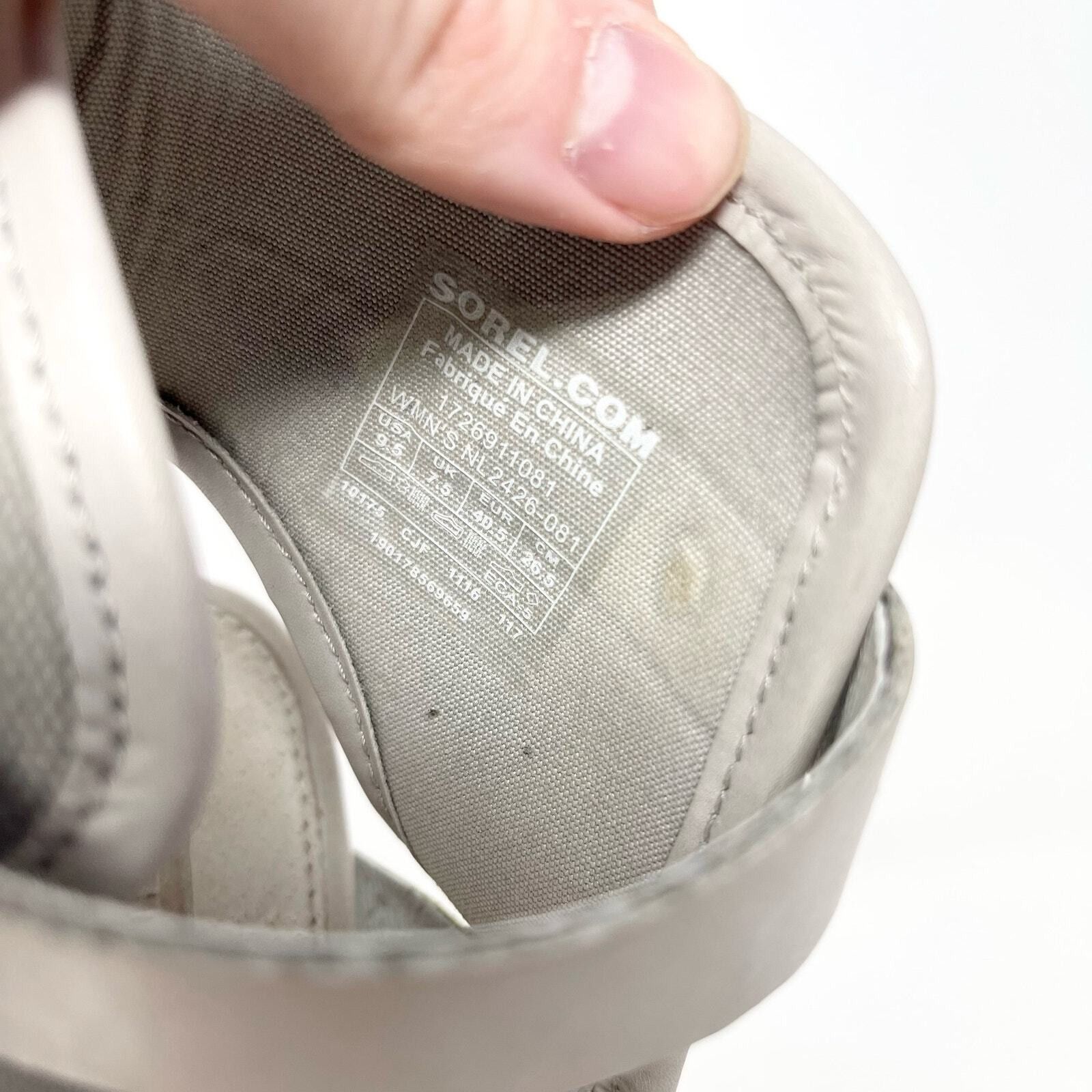 SOREL SOREL Sandals 9.5 Addington Cuff Heel Dove Grey Ankle Strap Size US 9.5 / IT 39.5 - 6 Thumbnail