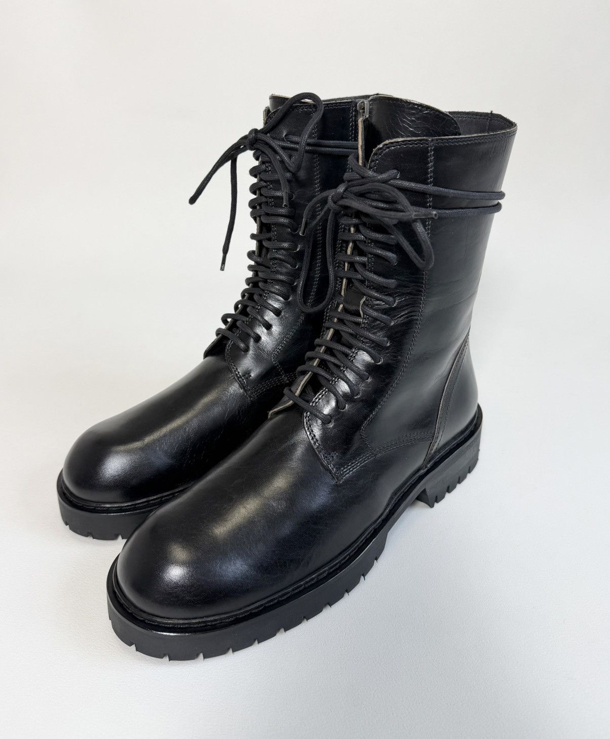 Early 2010s Black Leather Combat Boots