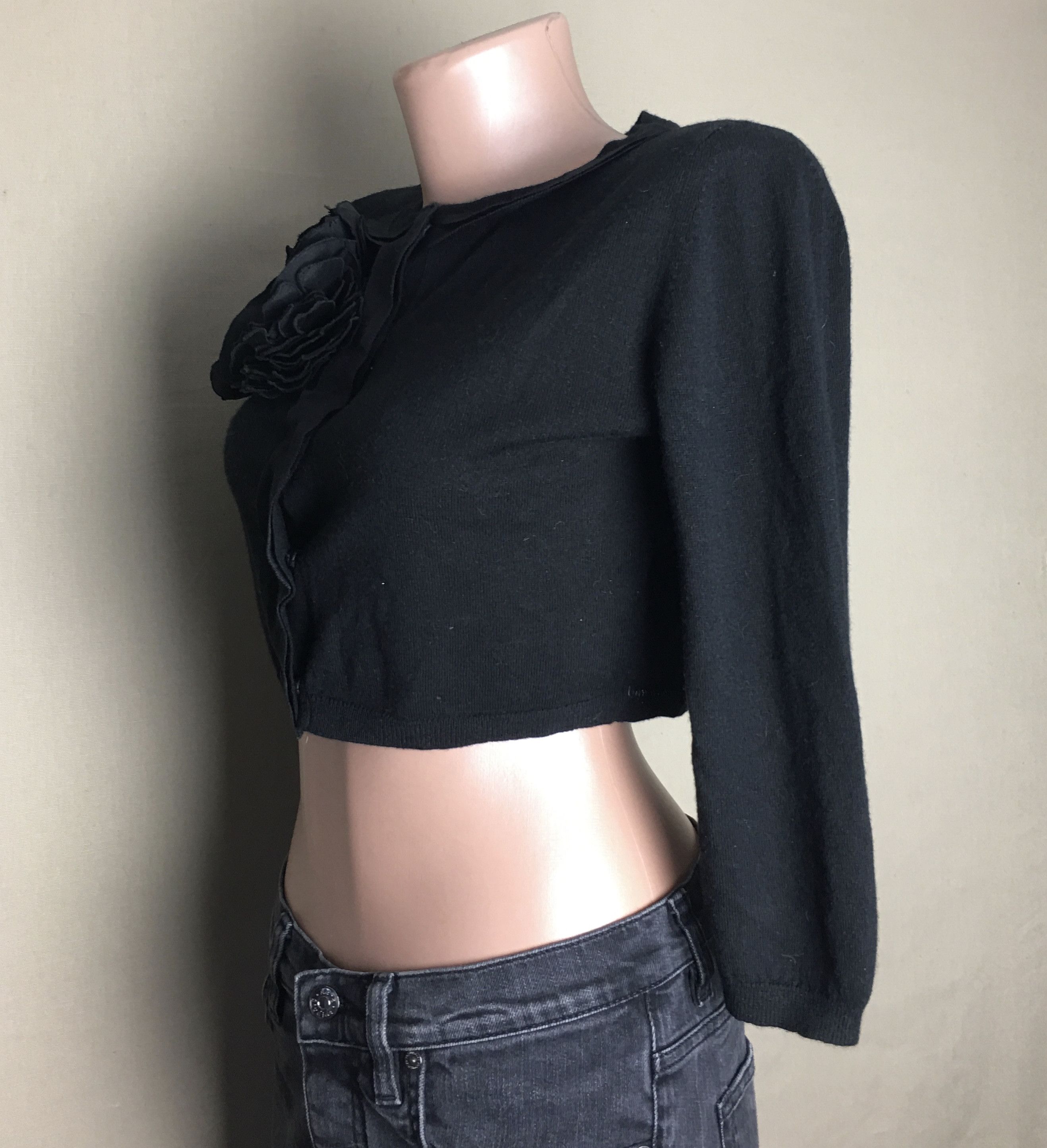 Max Mara Max Mara Pianoforte Silk Cashmere Flower Application Top S Size S / US 4 / IT 40 - 4 Thumbnail