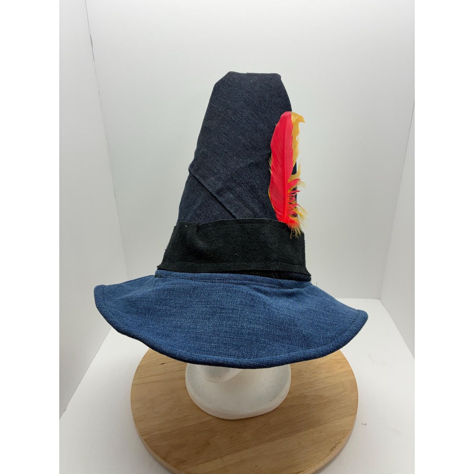 Other Handmade Wizard Hat Large – Denim Patchwork Witch Hat Size ONE SIZE - 9 Thumbnail