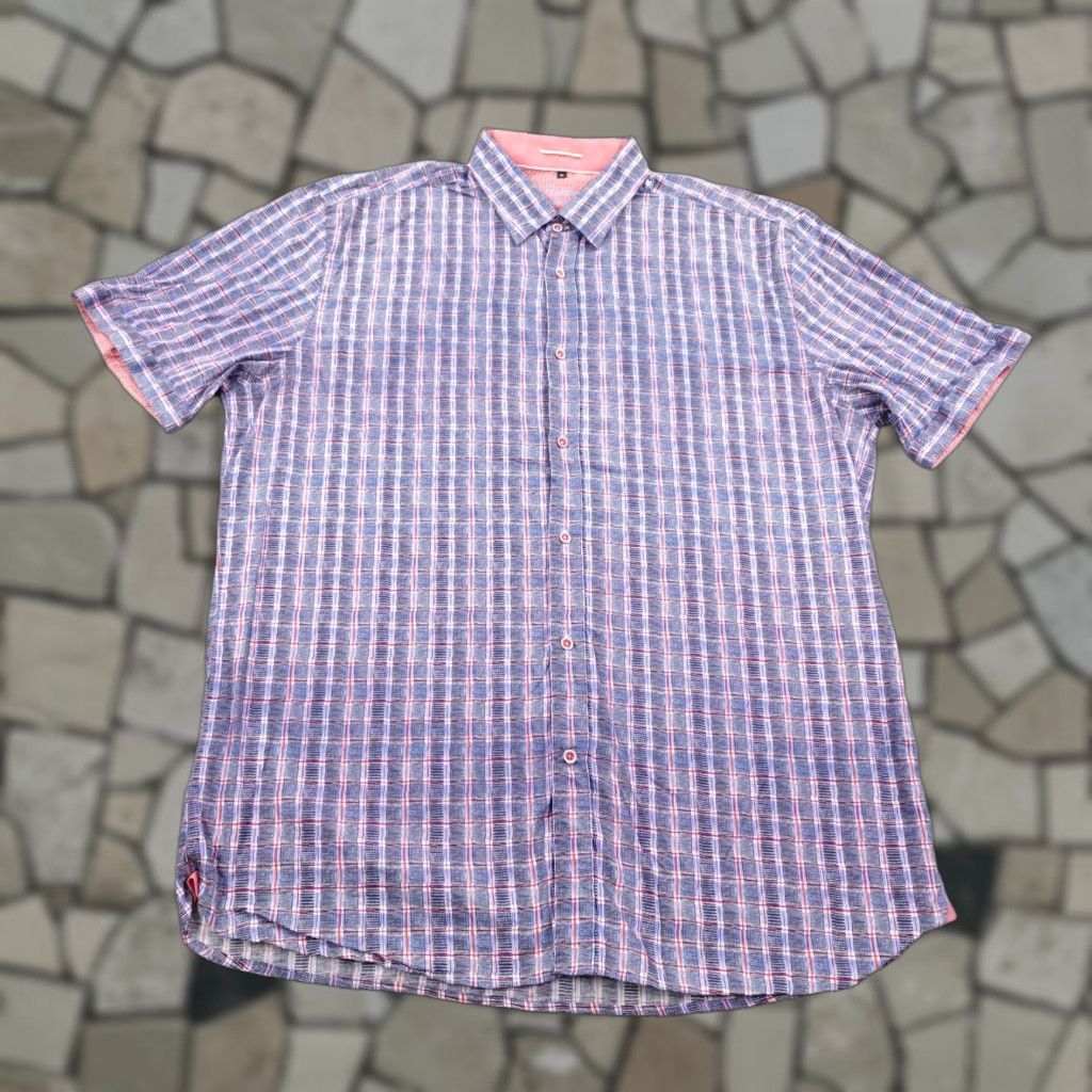 Luchiano Visconti VINTAGE Luchiano Visconti Shirt Men XL Blue Red Plaid Short Sleeve Button-Up Casual Size US XL / EU 56 / 4 - 1 Thumbnail