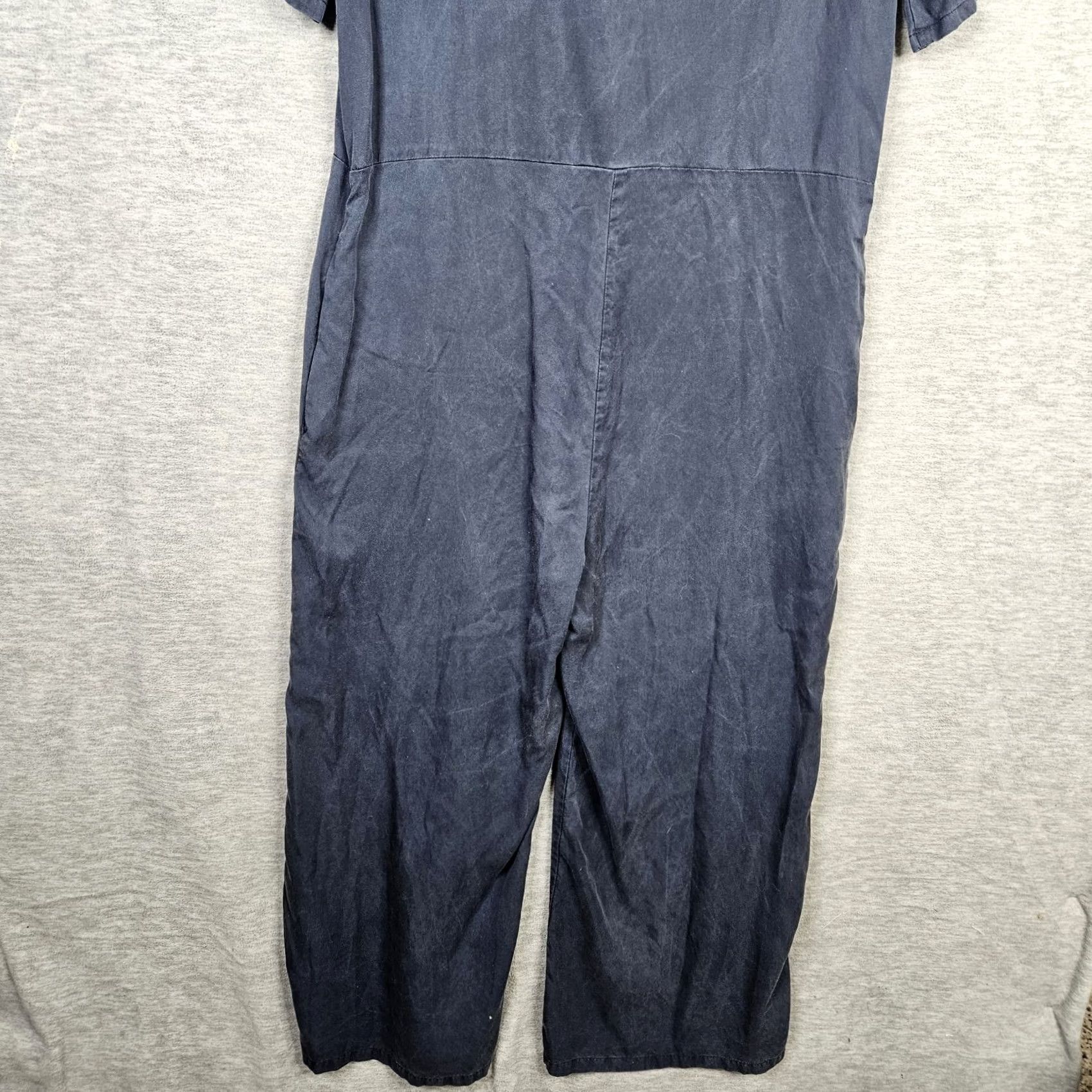 Vintage Rita Row V-neck Tencel Blend Short Sleeve Navy Romper Women's M Size 32" / US 10 / IT 46 - 7 Thumbnail