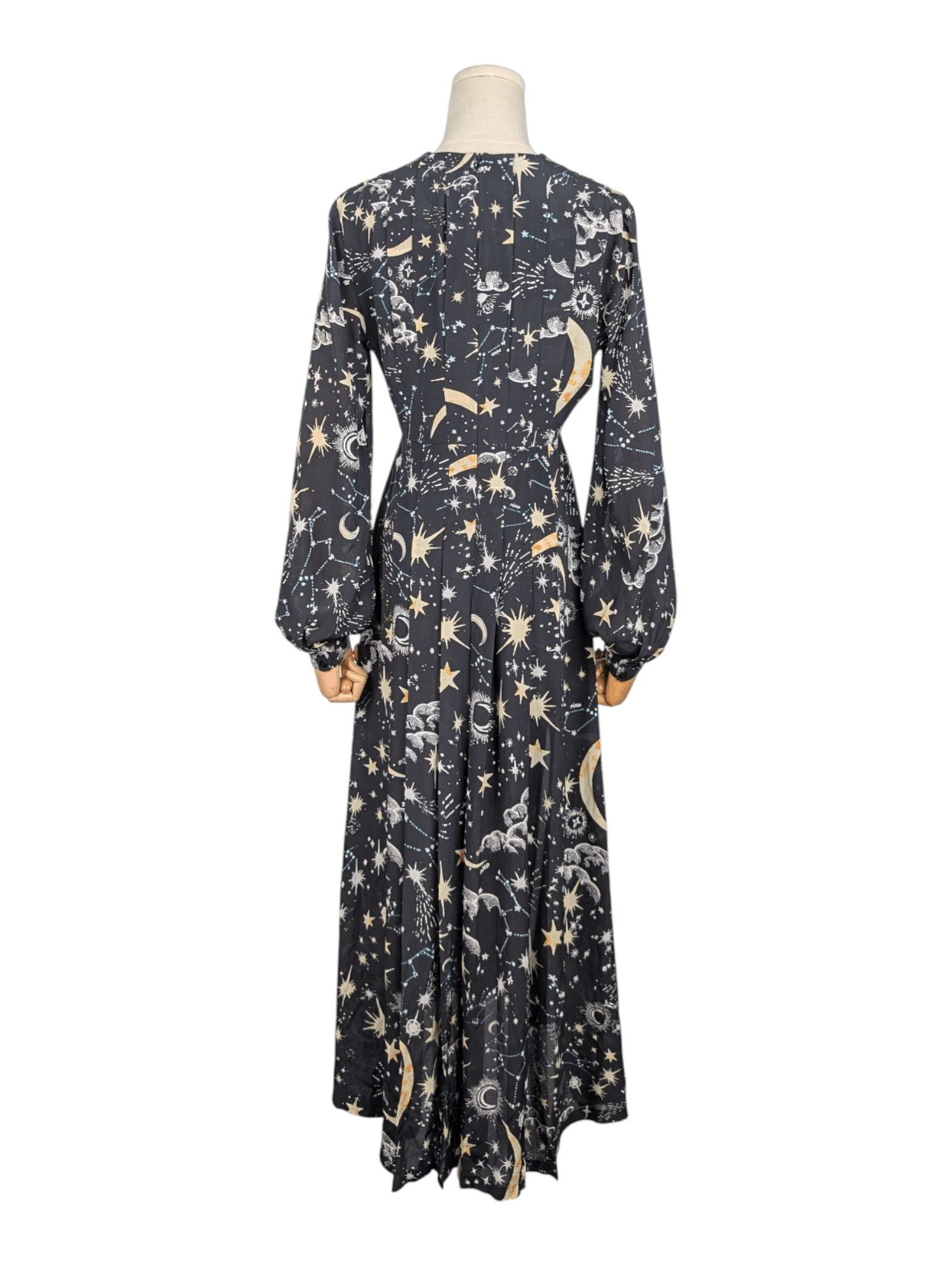 RIXO Rixo Black Star Printed Silk Dress Size S / US 4 / IT 40 - 2 Thumbnail