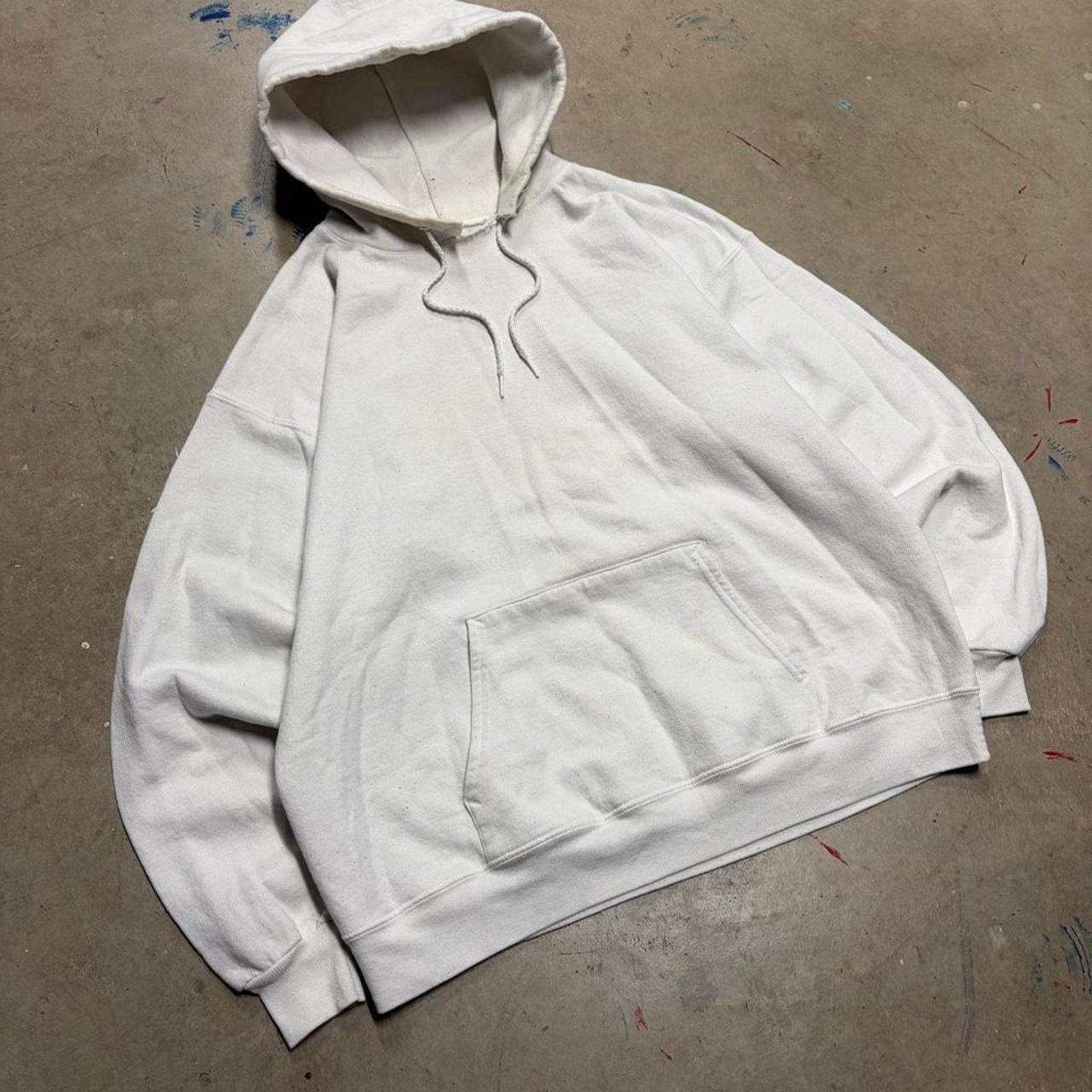 Hanes 2000s blank white hoodie Size US L / EU 52-54 / 3 - 2 Thumbnail