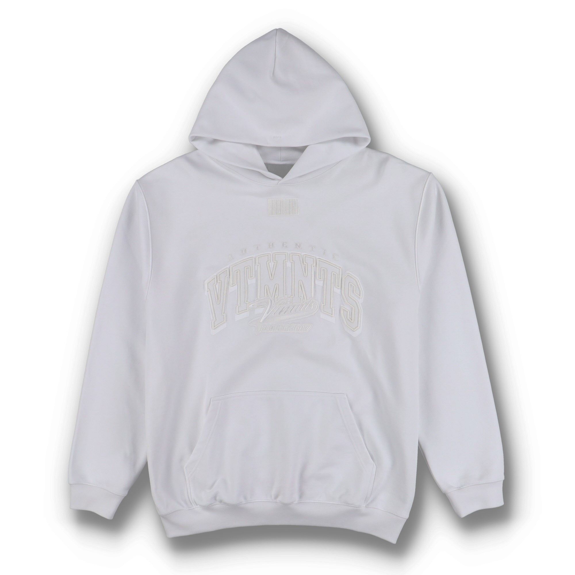 Vetements White Embroidered VTMNTS College Logo Hoodie Size L / US 10 / IT 46 - 1 Thumbnail