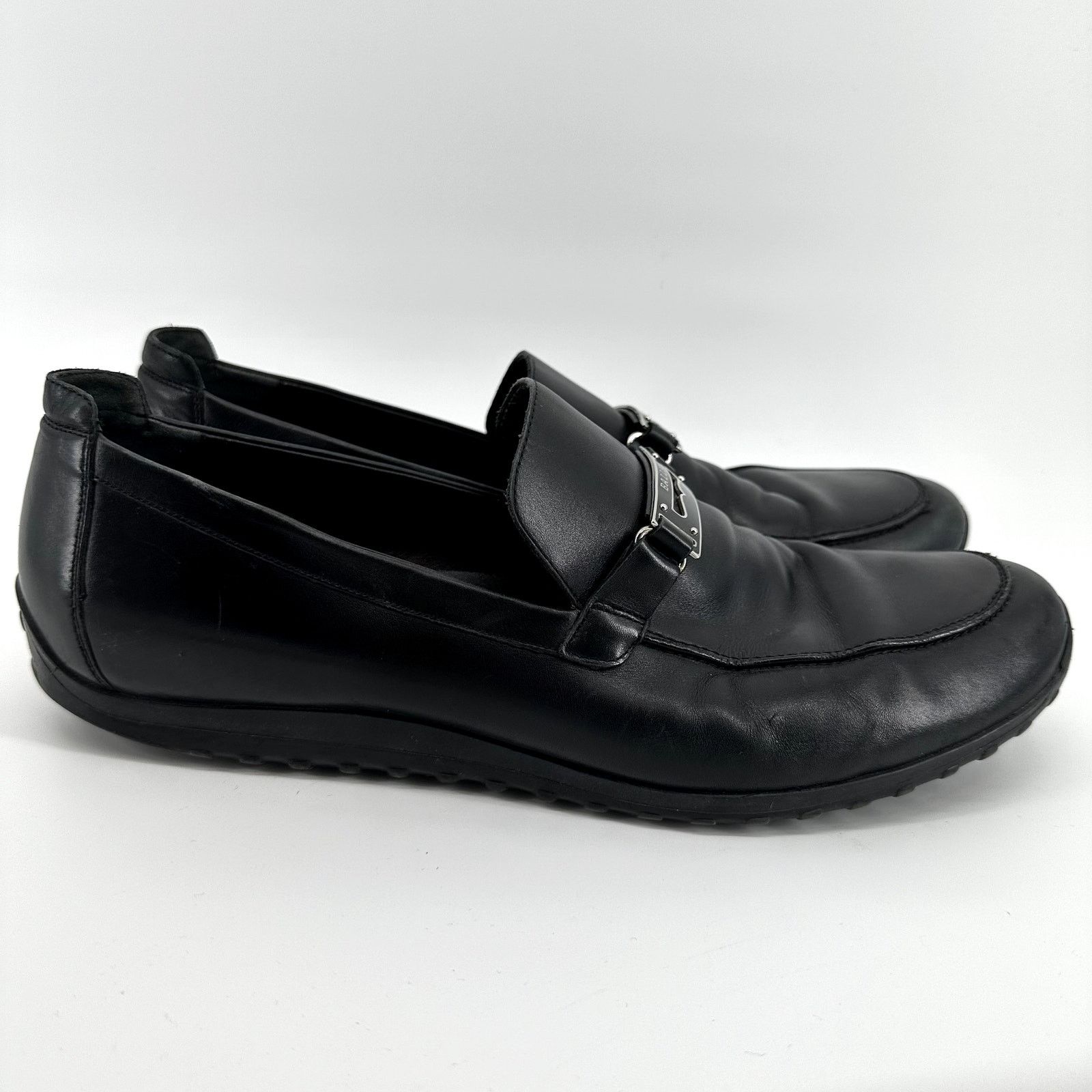 Bally Roquat Logo Plaque Loafers Almond Toe Leather Black 12  display picture 2