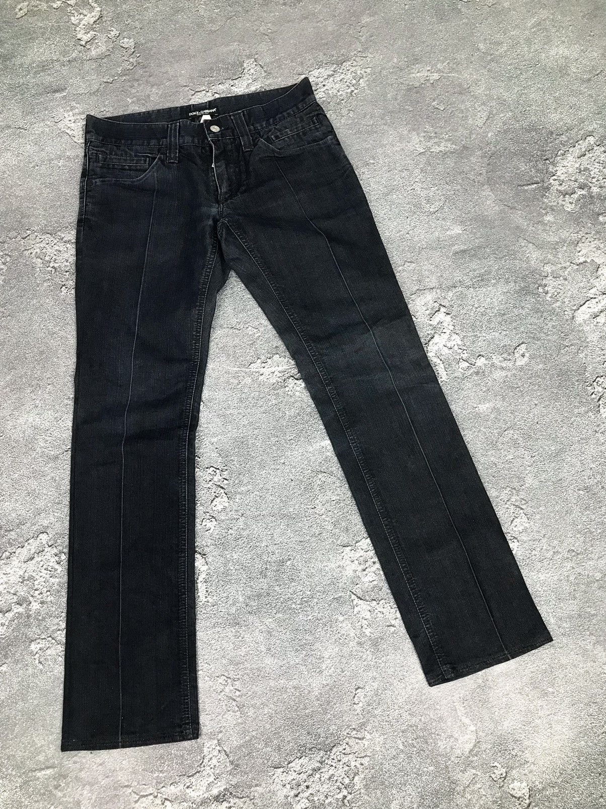 Dolce & Gabbana D&G Blue Striped SkinnyWide Bottom Jeans