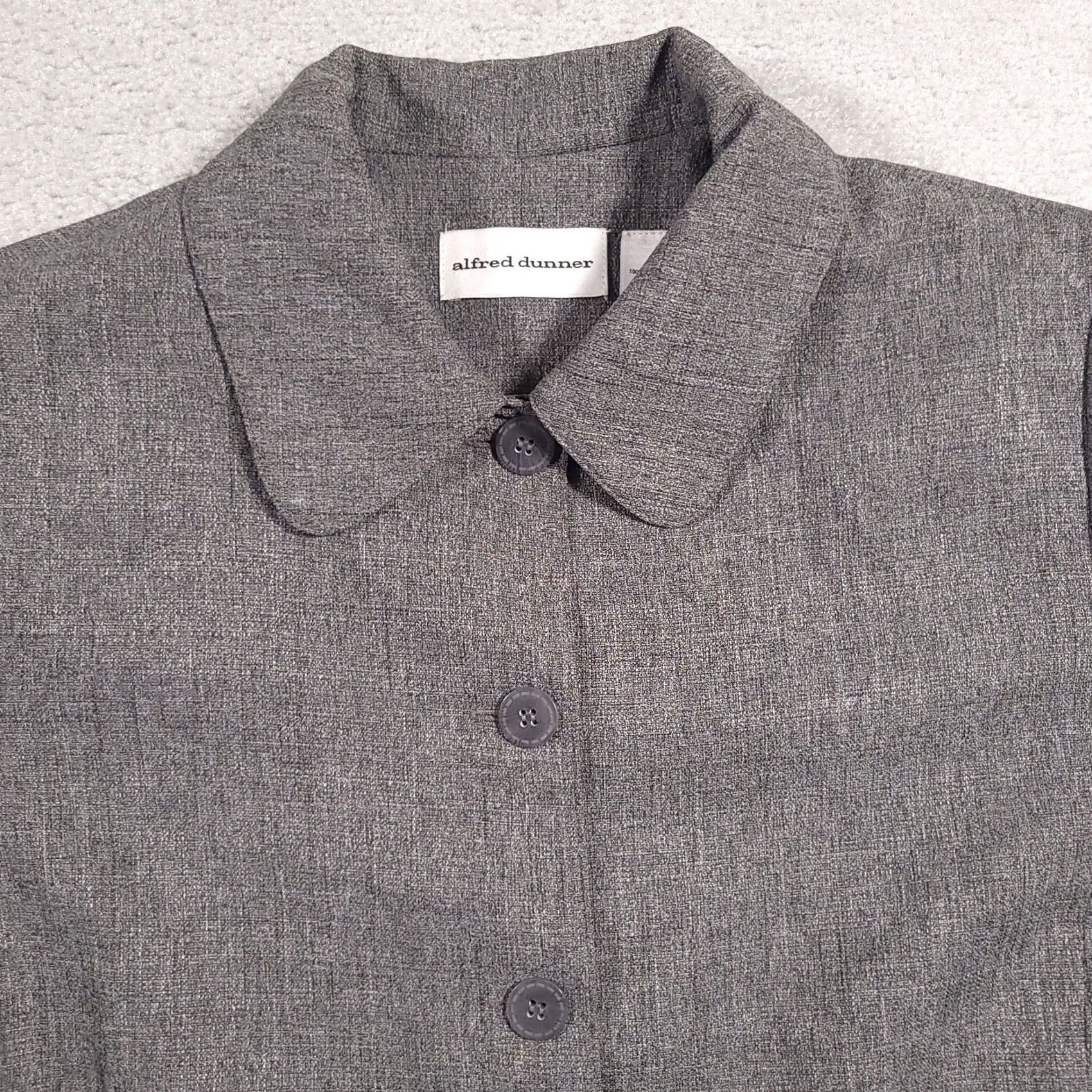 Vintage VINTAGE Alfred Dunner Blazer Shirt Jacket Women’s 12 Gray Shoulder Pads Button Up Size XL / US 12-14 / IT 48-50 - 3 Thumbnail