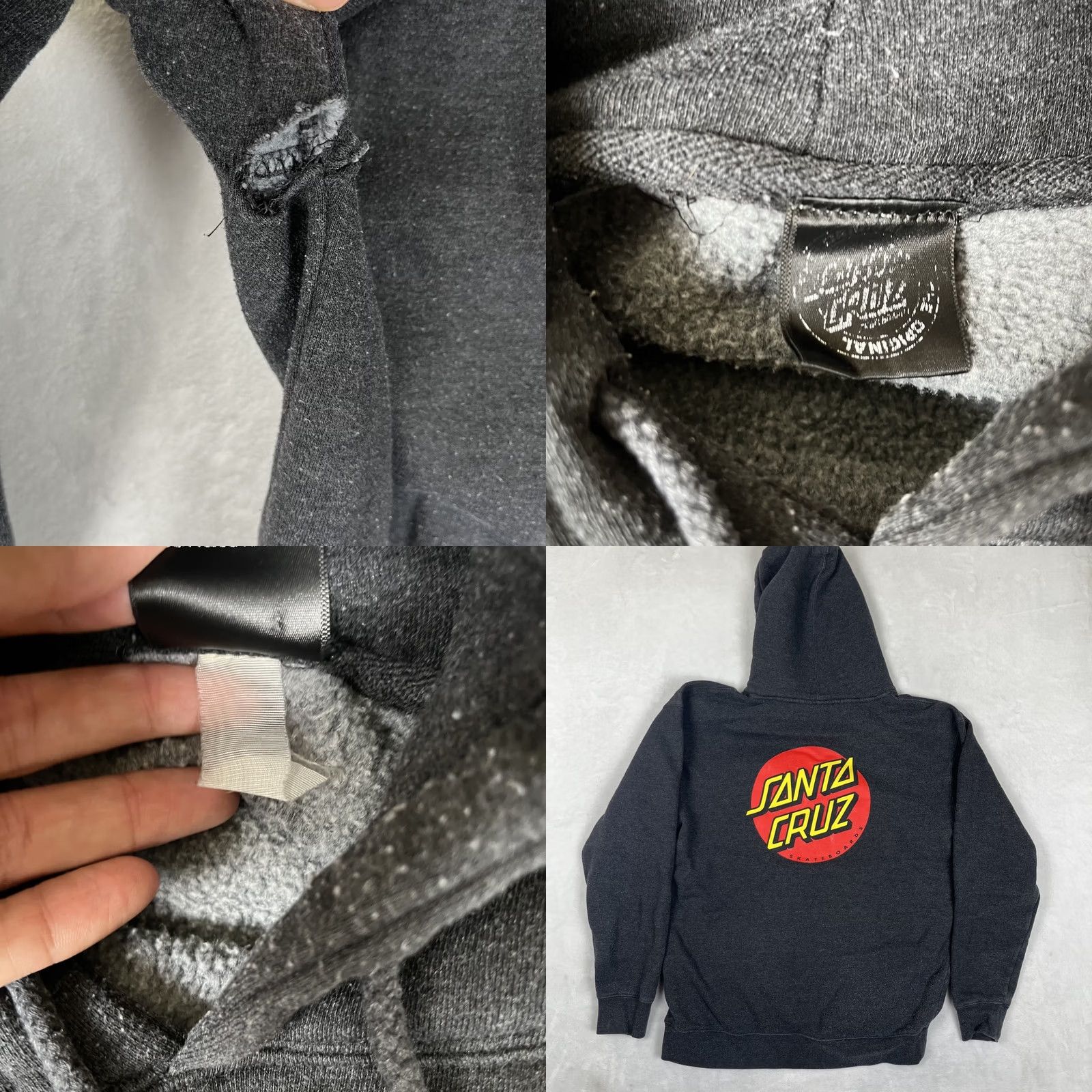 Vintage VINTAGE Santa Cruz Hoodie Sweatshirt Mens Large Gray OG Logo Y2K Double Sided Size US L / EU 52-54 / 3 - 8 Thumbnail