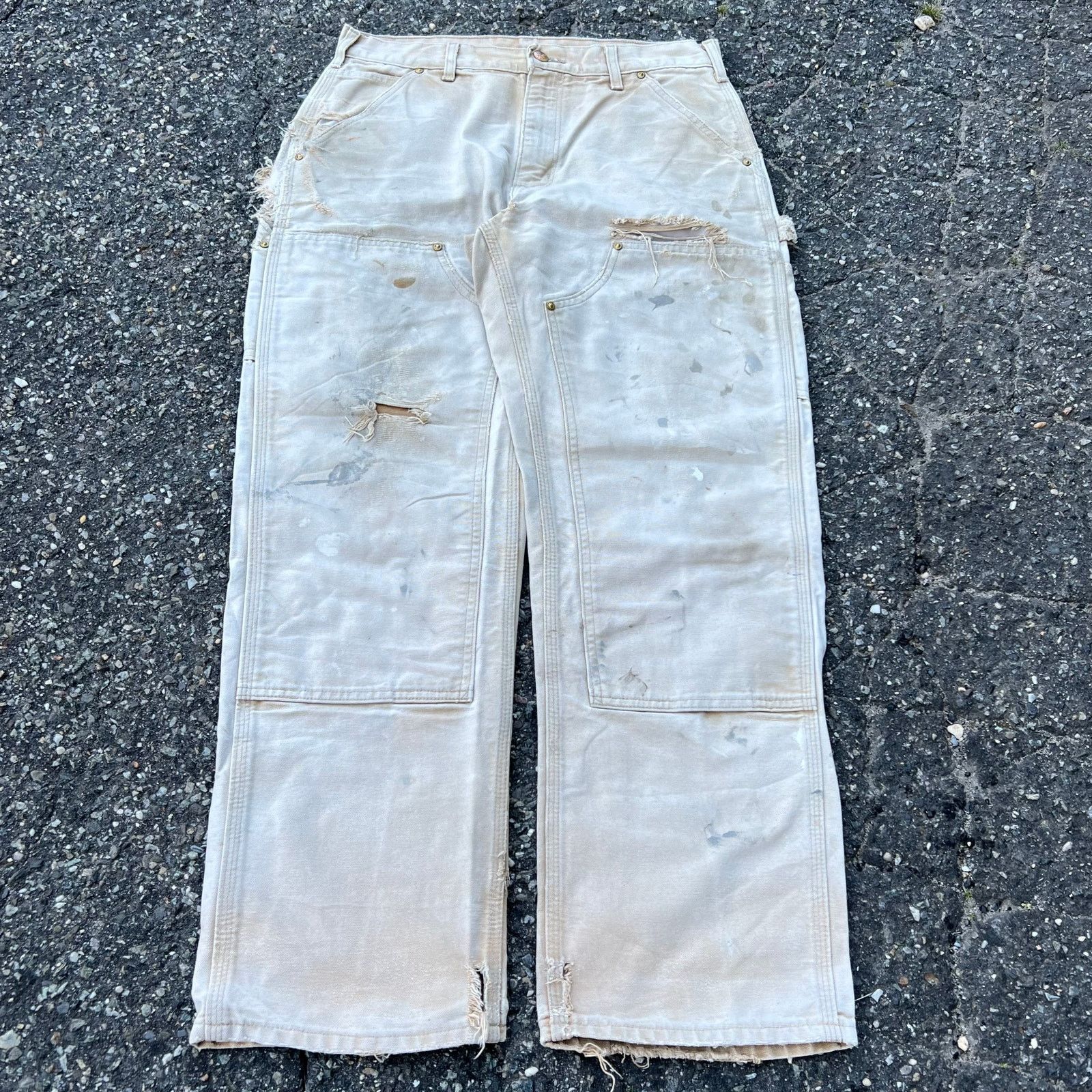 Carhartt × Vintage Vintage carhartt brown double knee work wear carpenter pants Size US 31 - 1 Thumbnail
