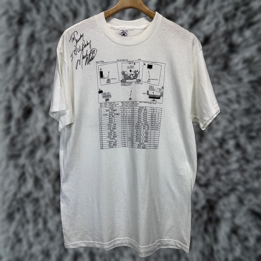 Delta VINTAGE Delta Mark Wills Shirt Adult Large White Crew Neck Signed Country Music HTF Autograph Limited Lettermans? Size US L / EU 52-54 / 3 - 1 Thumbnail