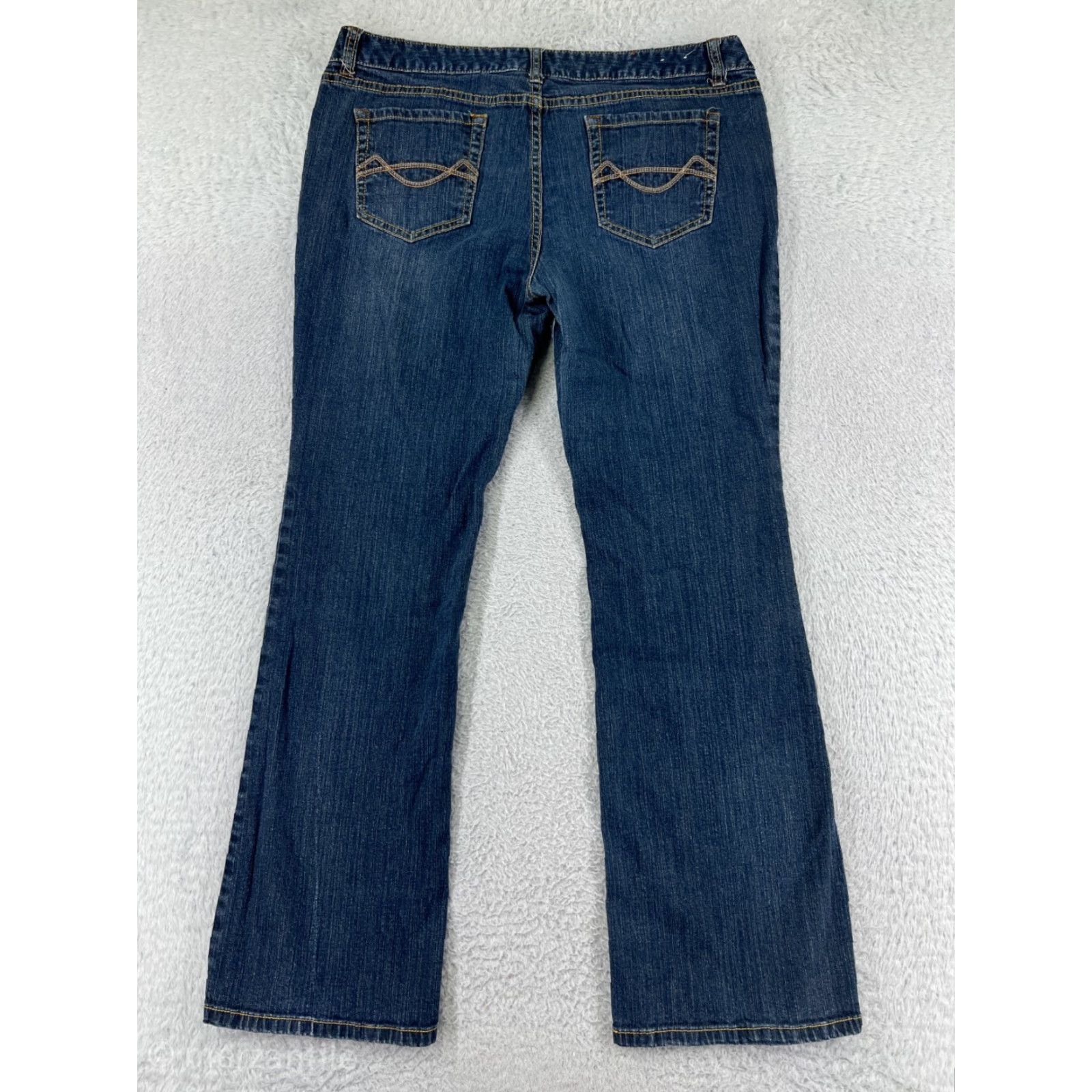 Mossimo Mossimo Jeans Womens 15 Blue Denim Bootcut Dark Wash Embroidered Cotton Size 36" / US 14 / IT 50 - 2 Thumbnail
