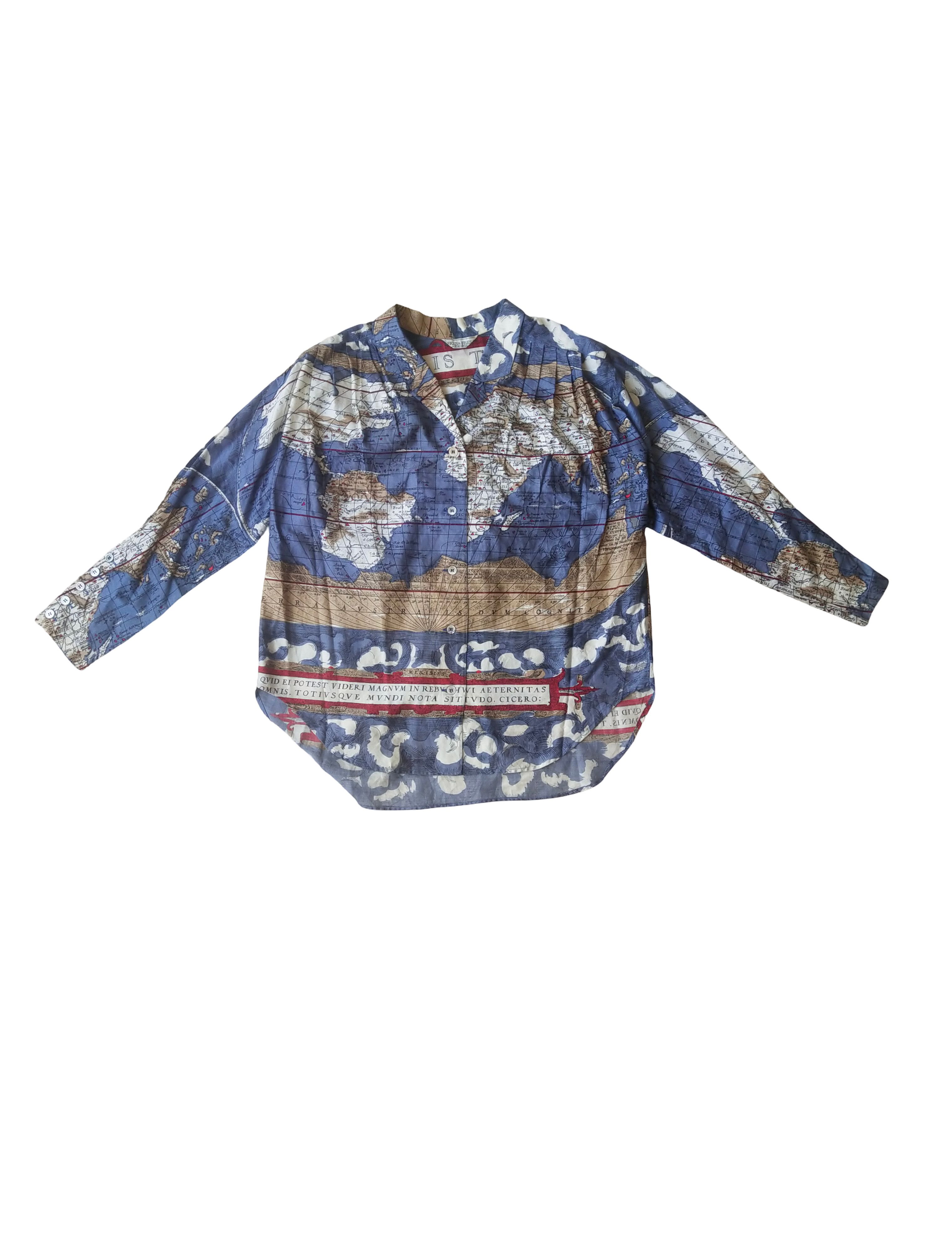 Vintage Vintage Fresa World Map Print Shirt Japan Graphic Size US M / EU 48-50 / 2 - 1 Thumbnail