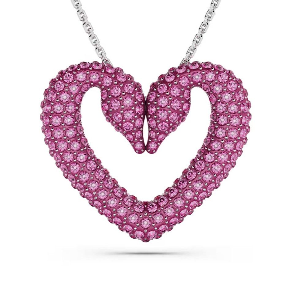 Swarovski Swarovski Sublima Pendant Purple Swan Heart, Large, Necklace Size ONE SIZE - 10 Thumbnail