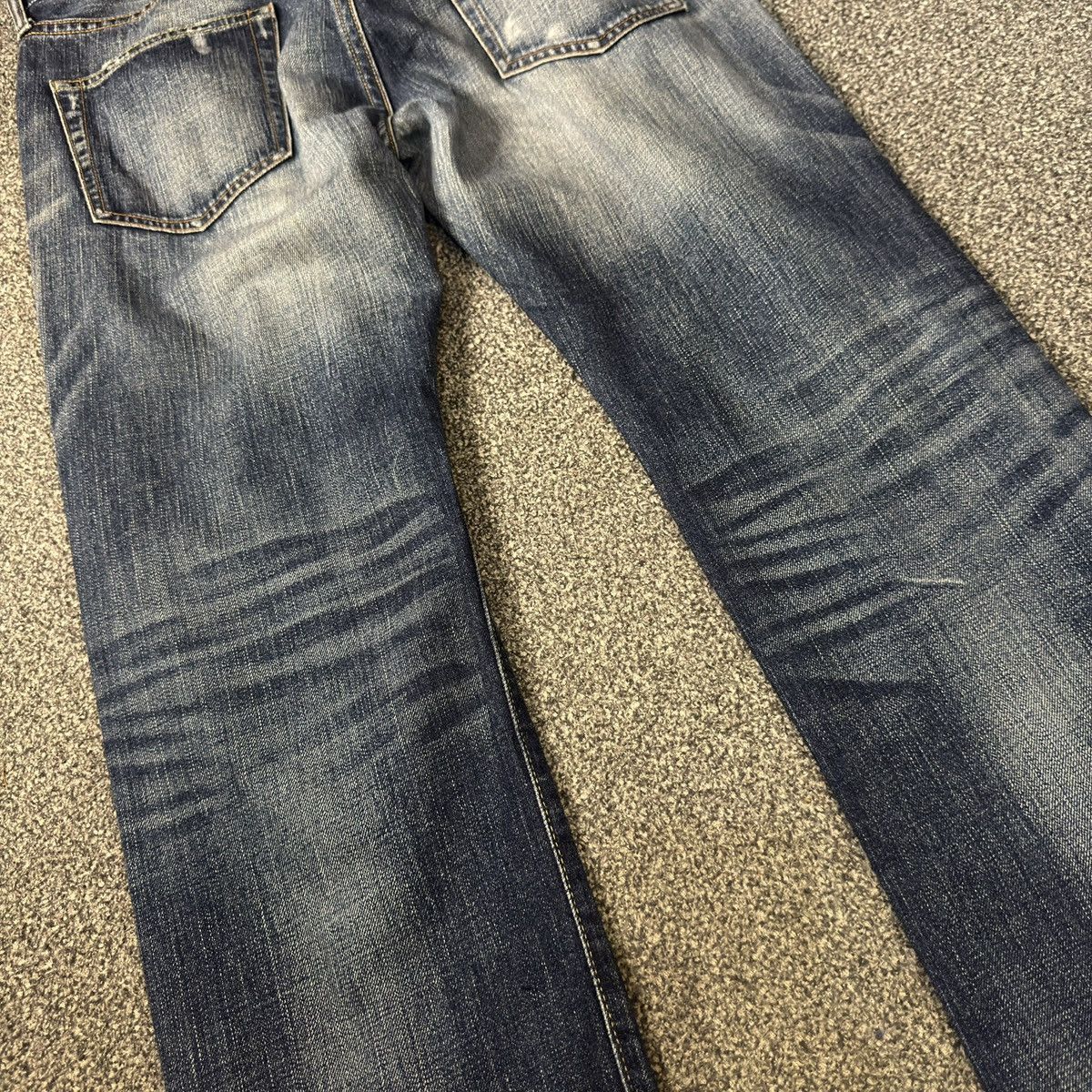 14th Addiction Vintage 90s Distressed Wash Back Number Straight Cut Denim Size US 34 / EU 50 - 10 Thumbnail