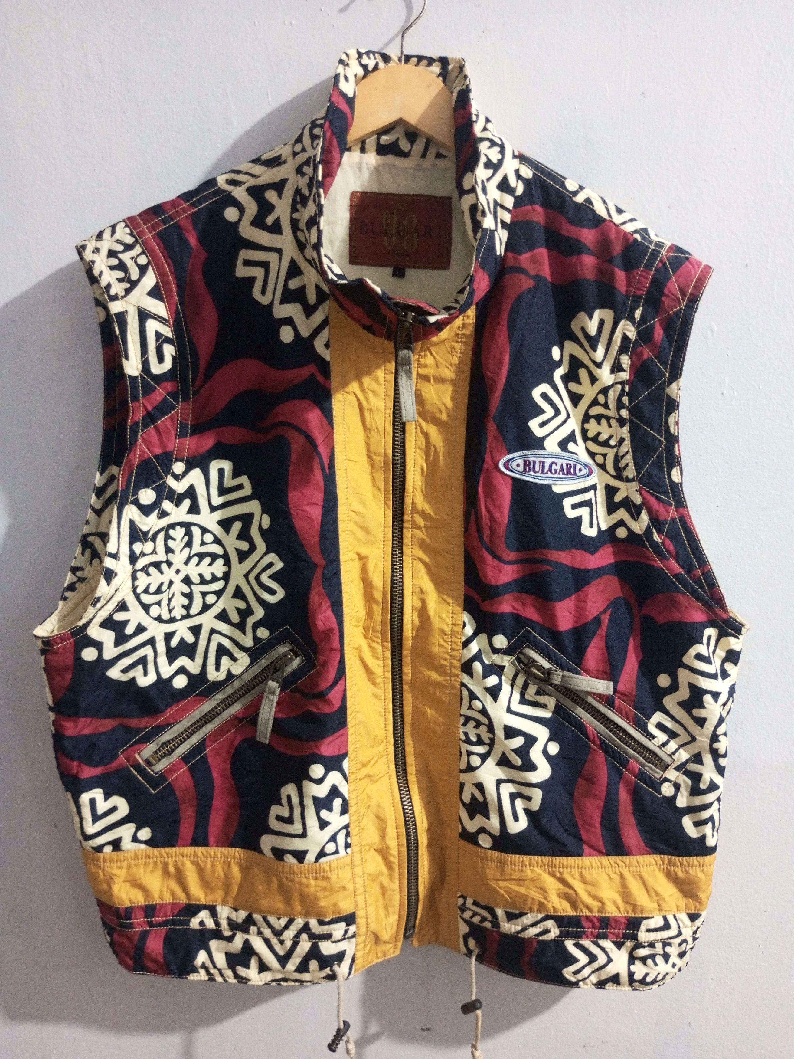 Japanese Brand Vintage Bvlgari art full print vest Size US L / EU 52-54 / 3 - 1 Thumbnail