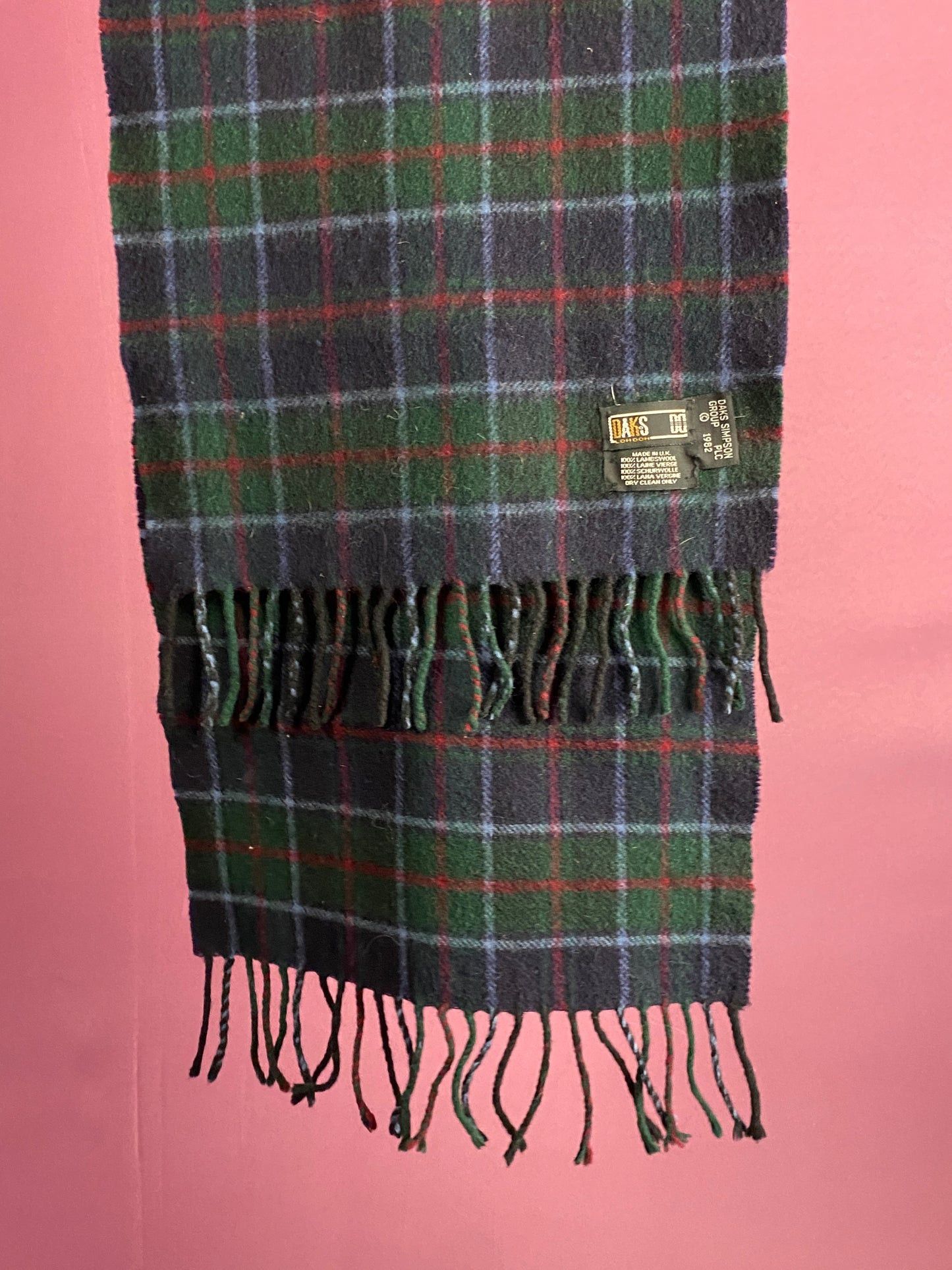 DAKS × Vintage Daks London Vintage Scarf - Green & Navy Wool Size ONE SIZE - 5 Thumbnail
