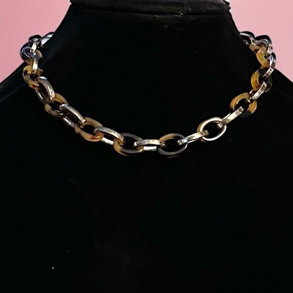 Other Leopard print and silver link chain necklace Size ONE SIZE - 1 Thumbnail