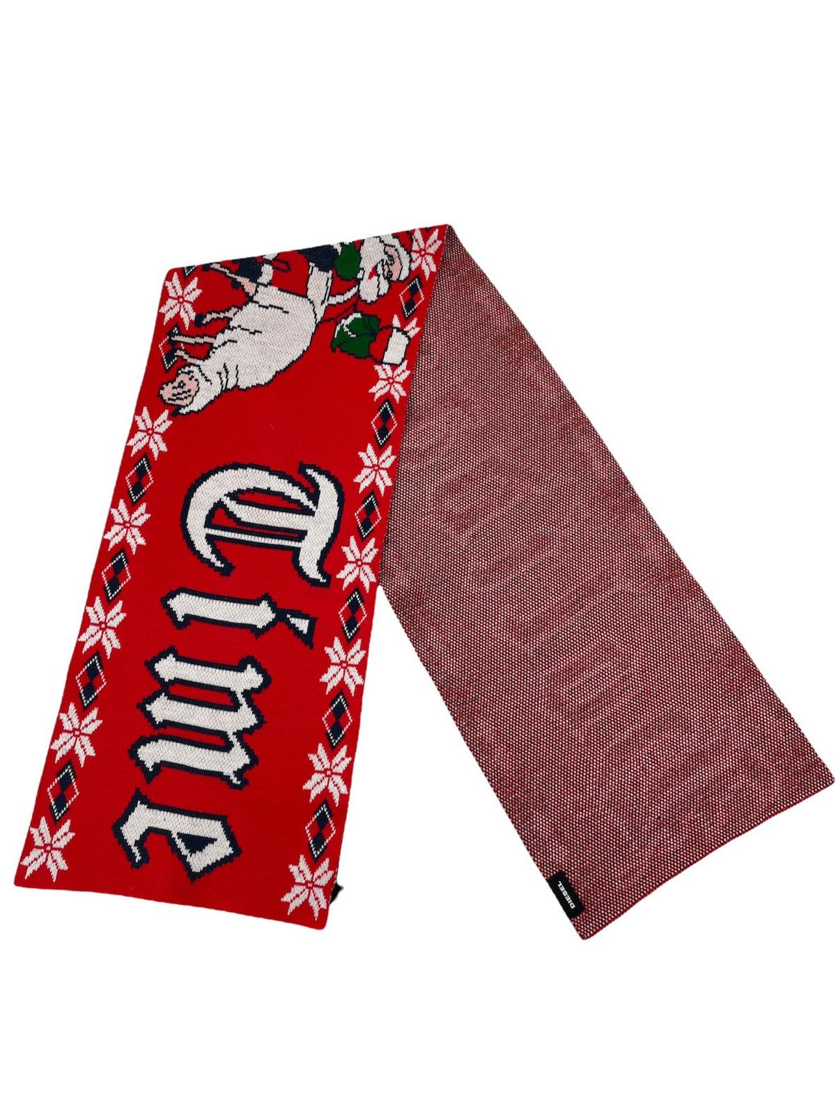 Diesel Holiday “Time” Christmas Santa Big Pattern Scarf Muffler Size ONE SIZE - 11 Thumbnail