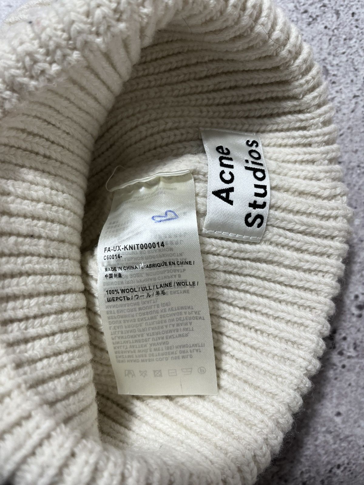 Acne Studios Acne Studios Pansy N Face Ribbed Knit Beanie Hat Wool Unisex Size ONE SIZE - 8 Thumbnail