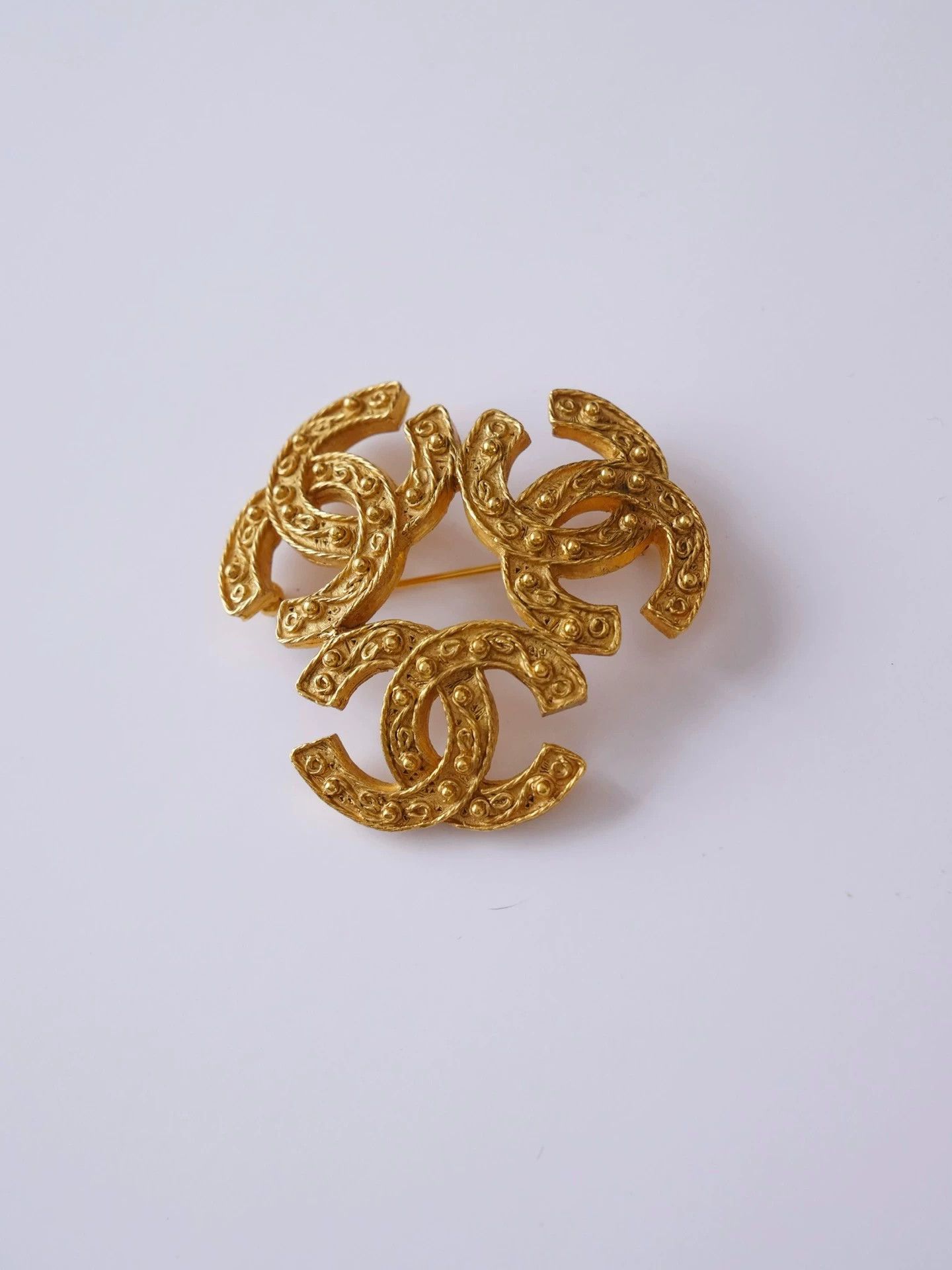 Chanel Vintage Chanel Triple Logo Grapevine Double C Brooch 5.5cm Size ONE SIZE - 3 Thumbnail